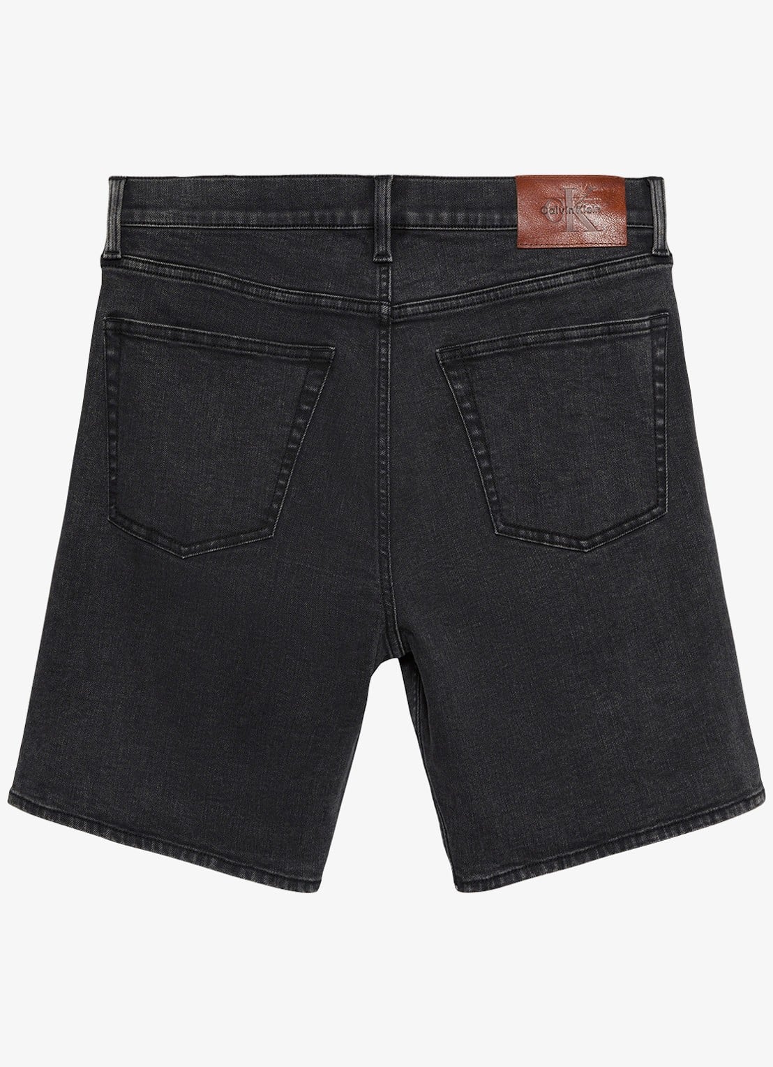 Calvin Klein Korte broek van denim - achterkant zwart