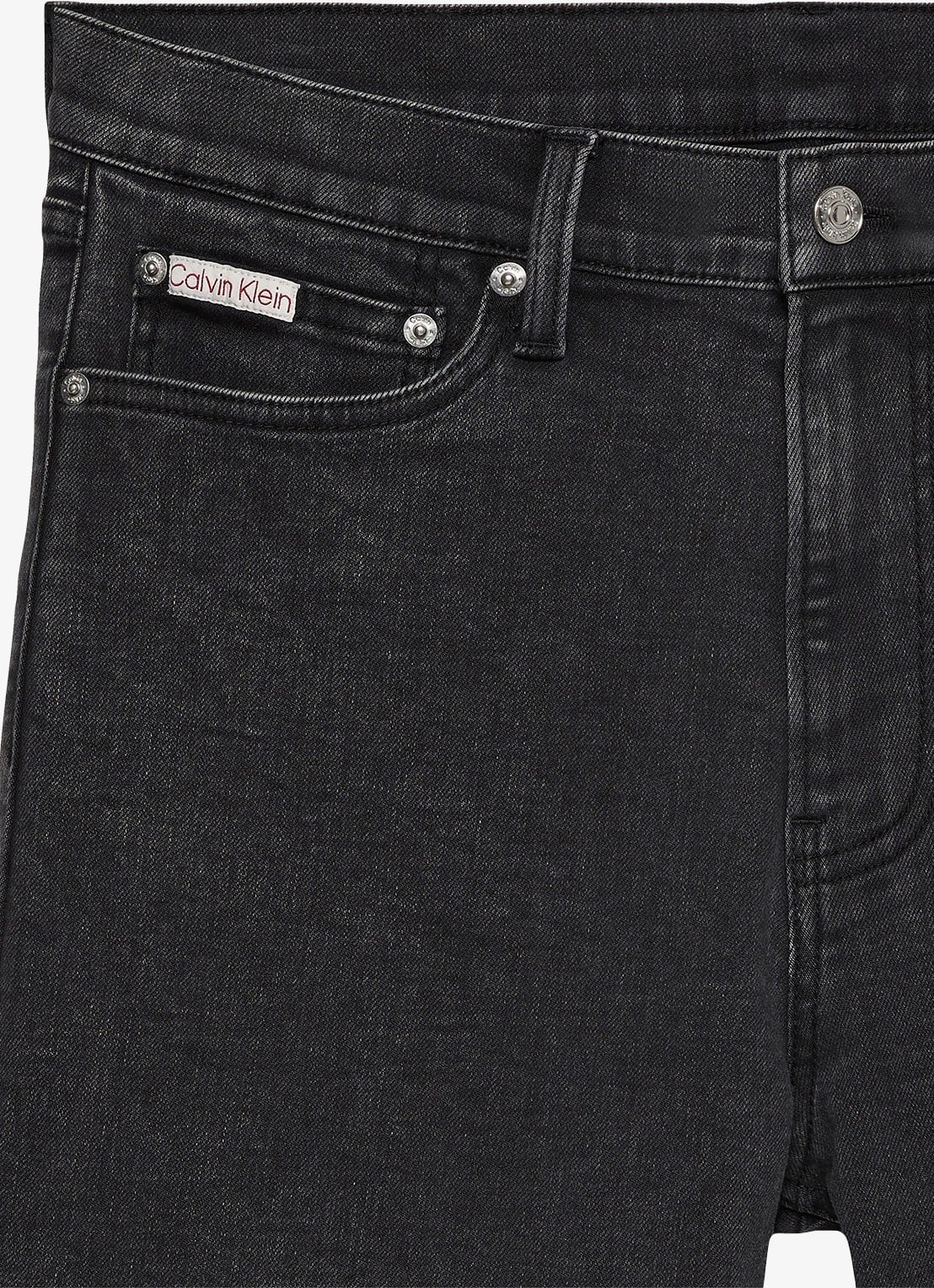 Calvin Klein Korte broek van denim - detail 3 zwart