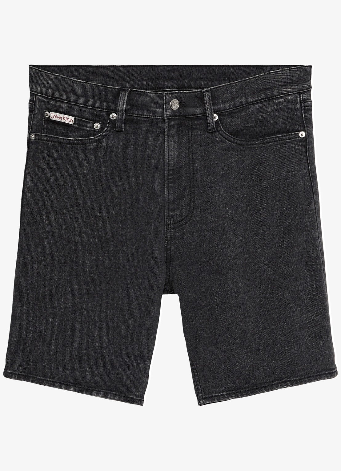 Calvin Klein Korte broek van denim - voorkant 2 zwart