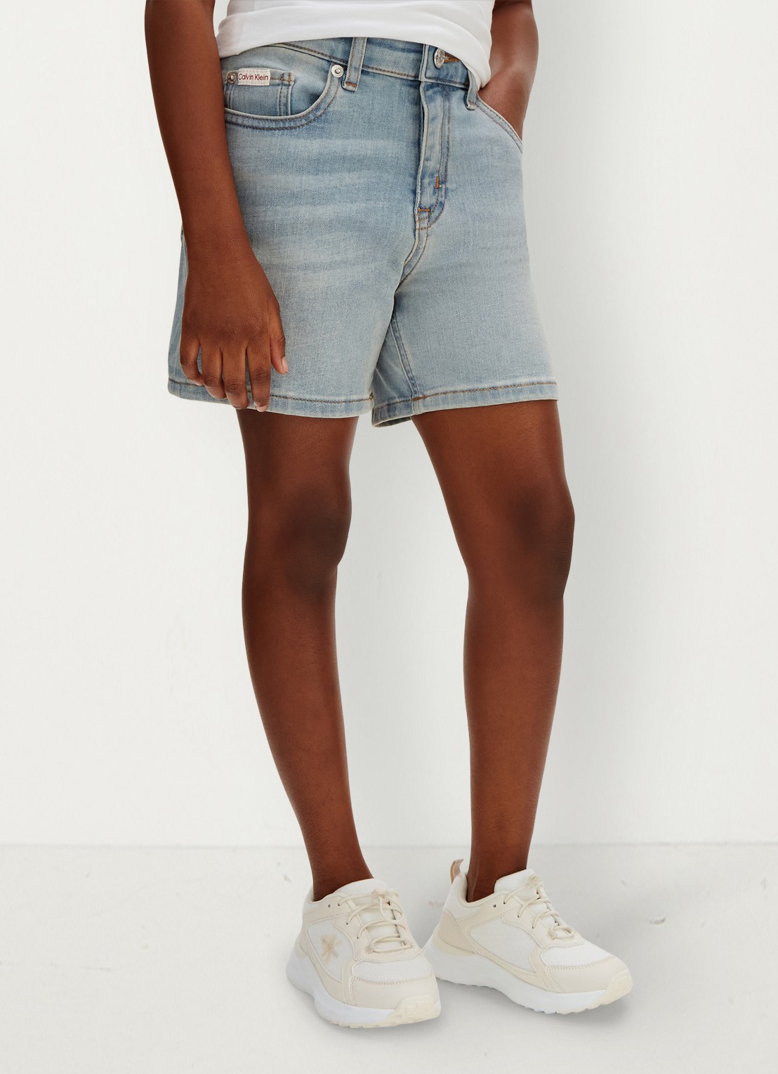 Calvin Klein Korte broek van katoen - detail 4 denim