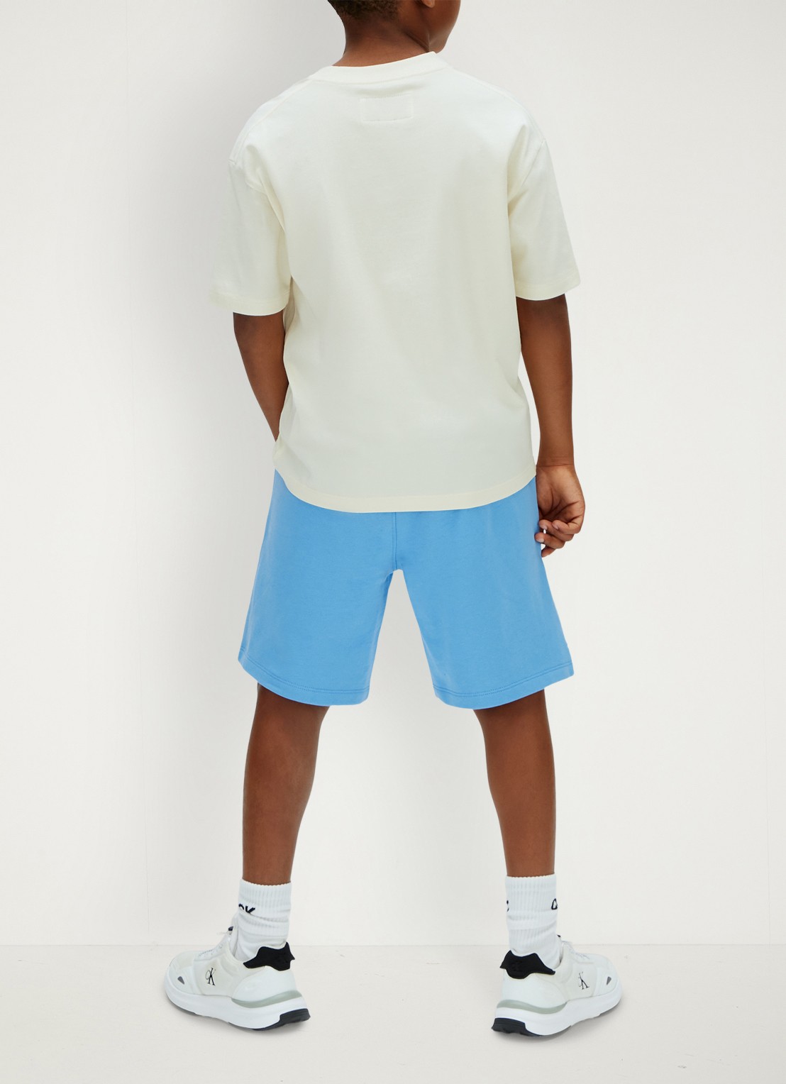 Calvin Klein Korte joggingbroek met logo - achterkant 4 blauw