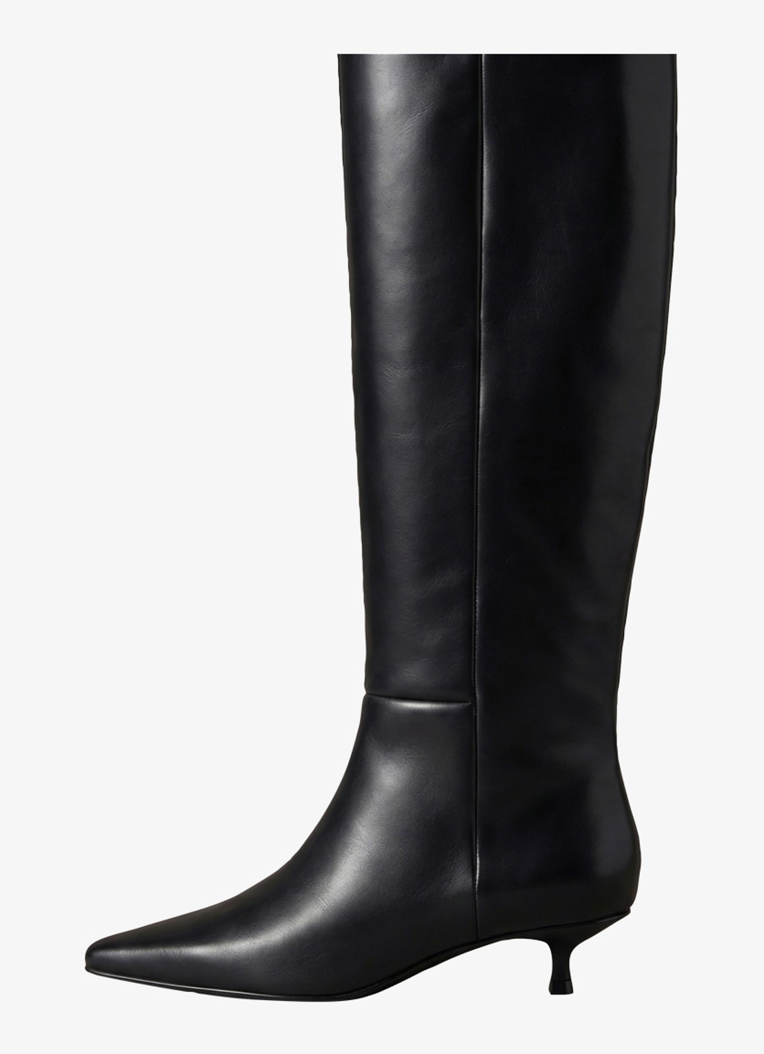 Calvin Klein Laars van leer - detail diepzwart