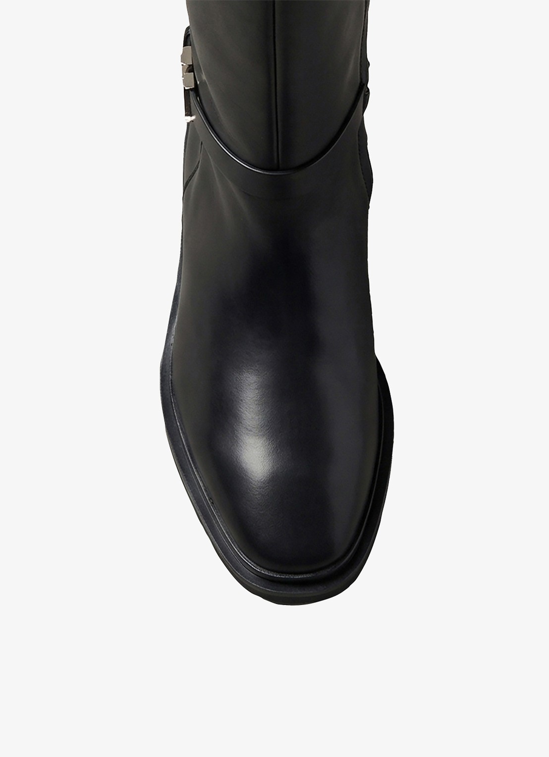Calvin Klein Laars van leer - detail 4 zwart