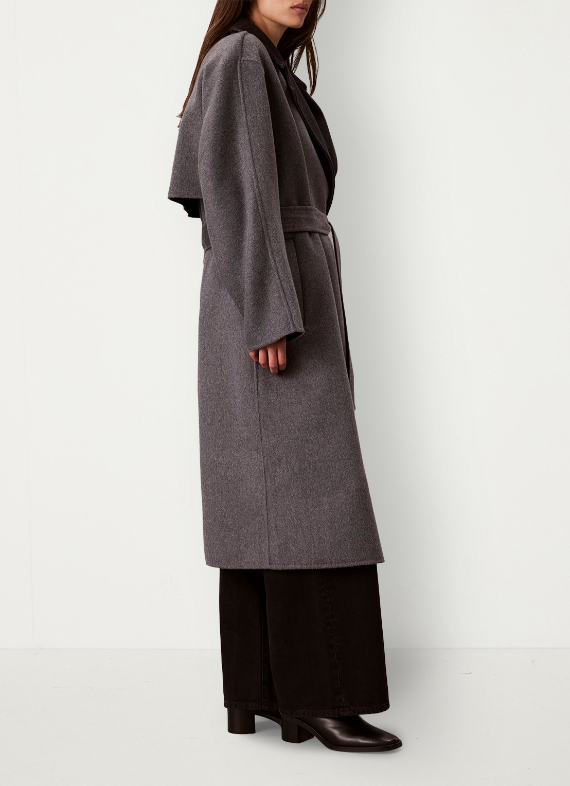 Calvin Klein Lange trenchcoat van wolmix - detail 6 grijs