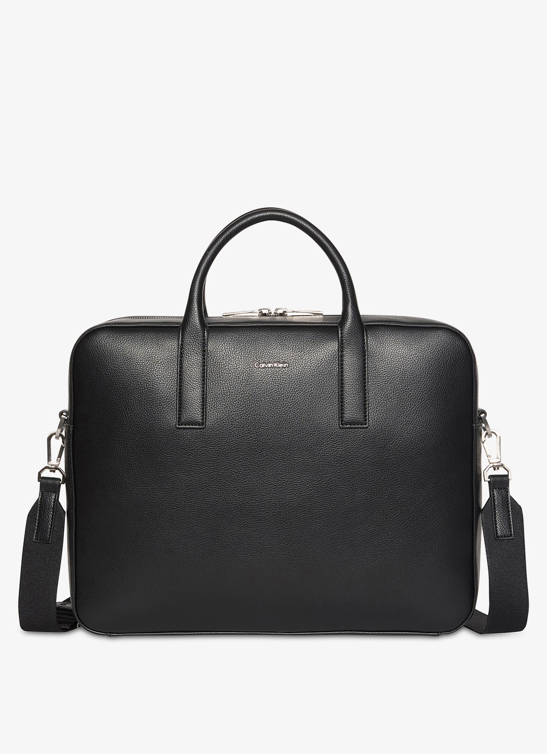 Calvin Klein Laptoptas met logo - voorkant black-ub1 /  zwart