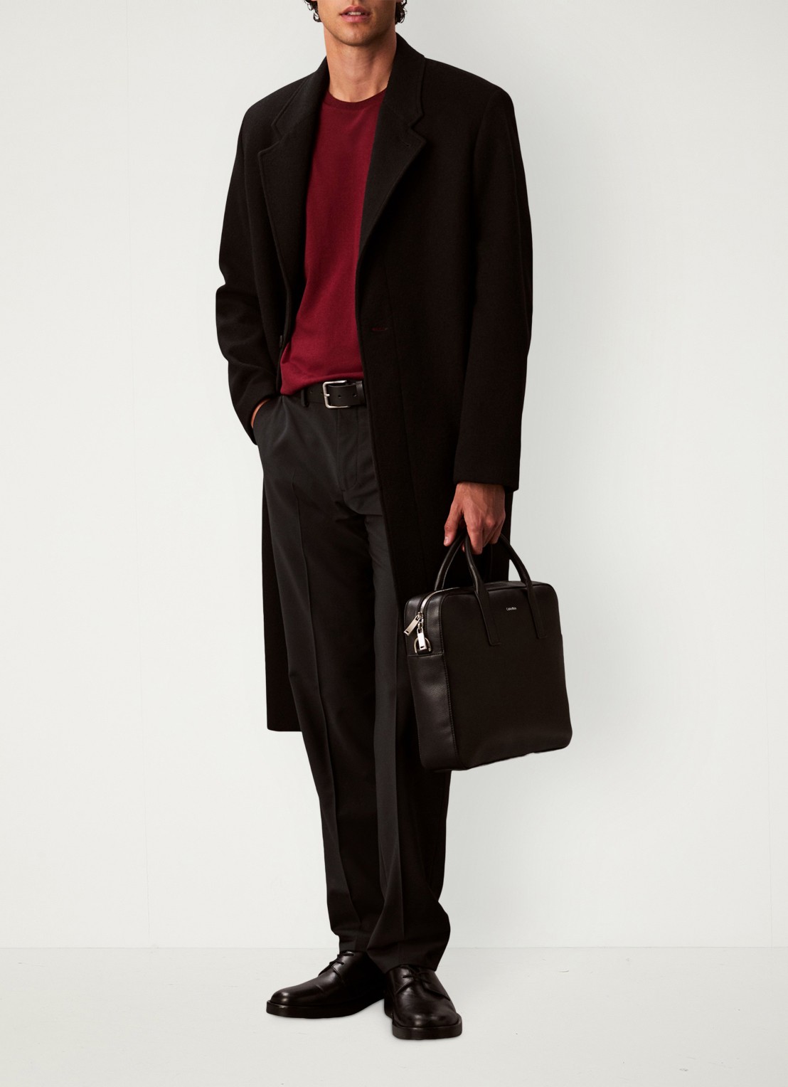 Calvin Klein Laptoptas met logo - voorkant 2 black-ub1 /  zwart