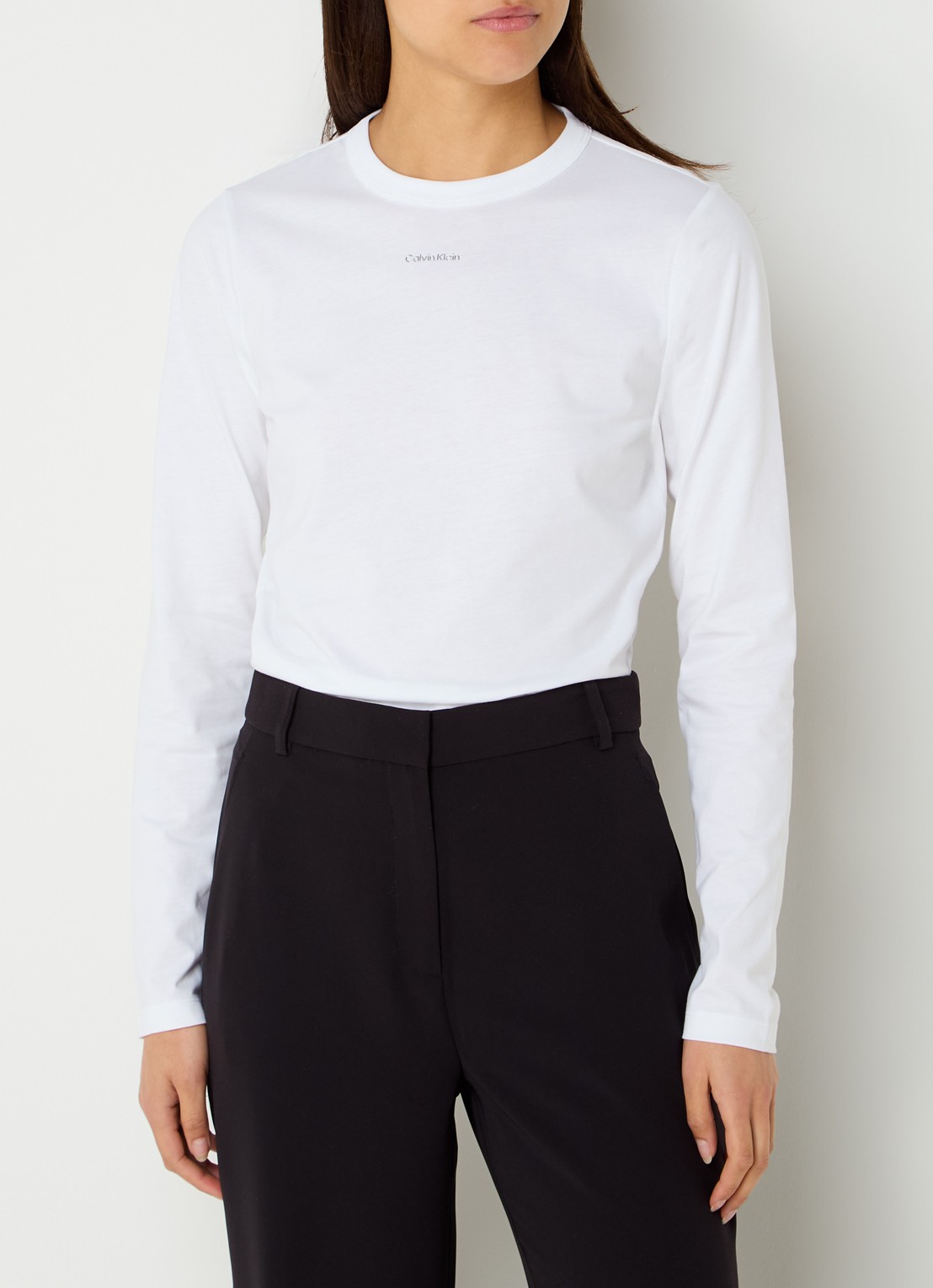 Calvin Klein Longsleeve met logo - detail wit