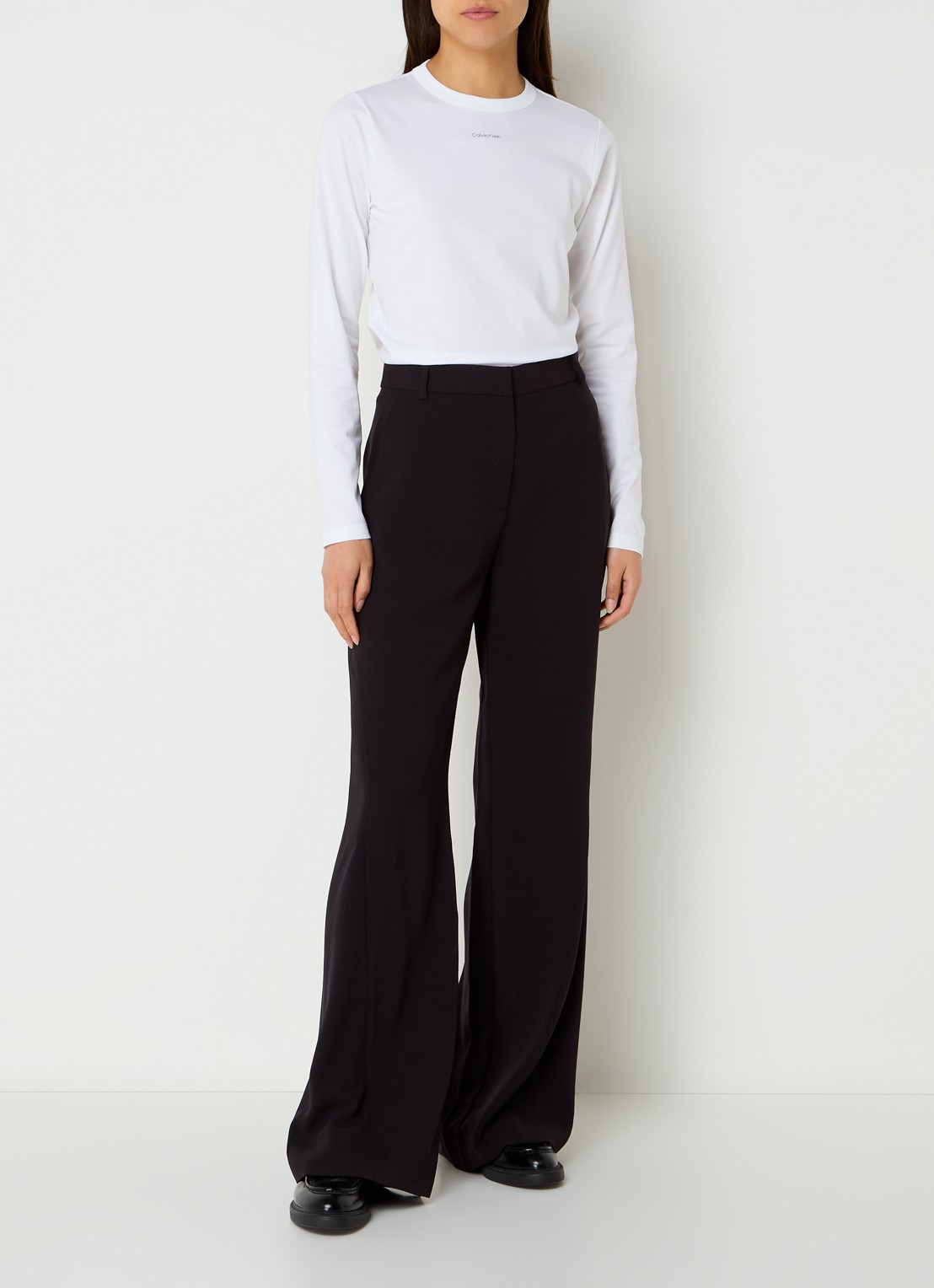 Calvin Klein Longsleeve met logo - voorkant 3 wit