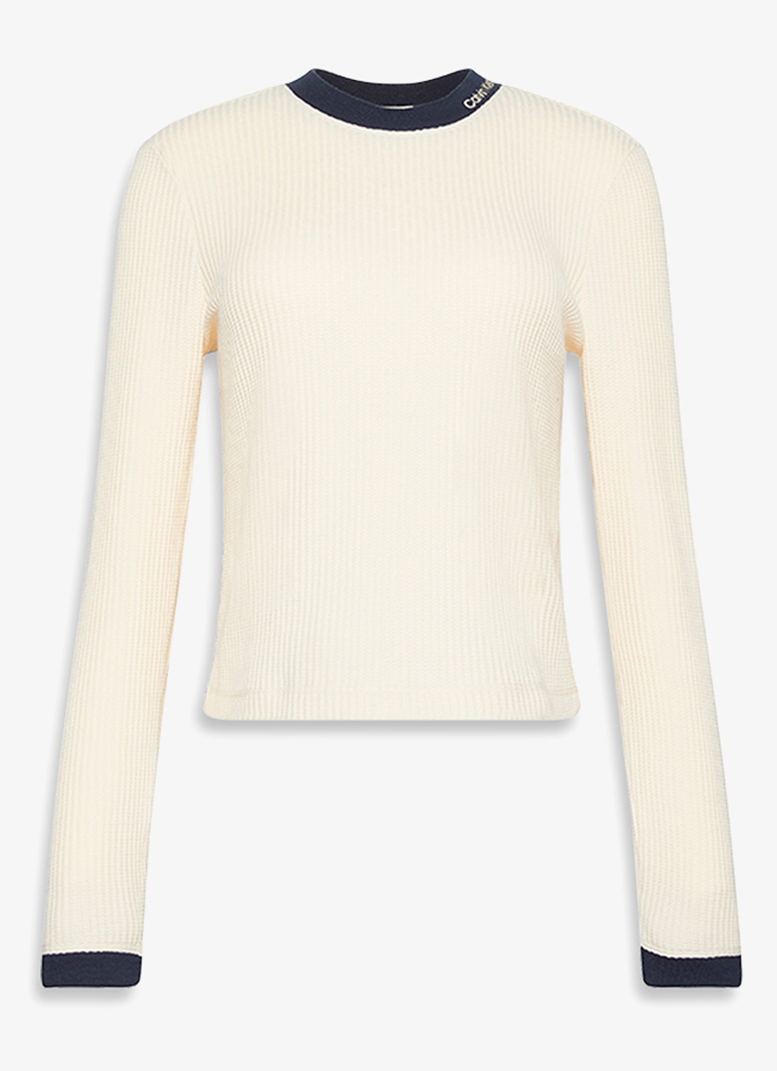 Calvin Klein Longsleeve met logo - voorkant creme