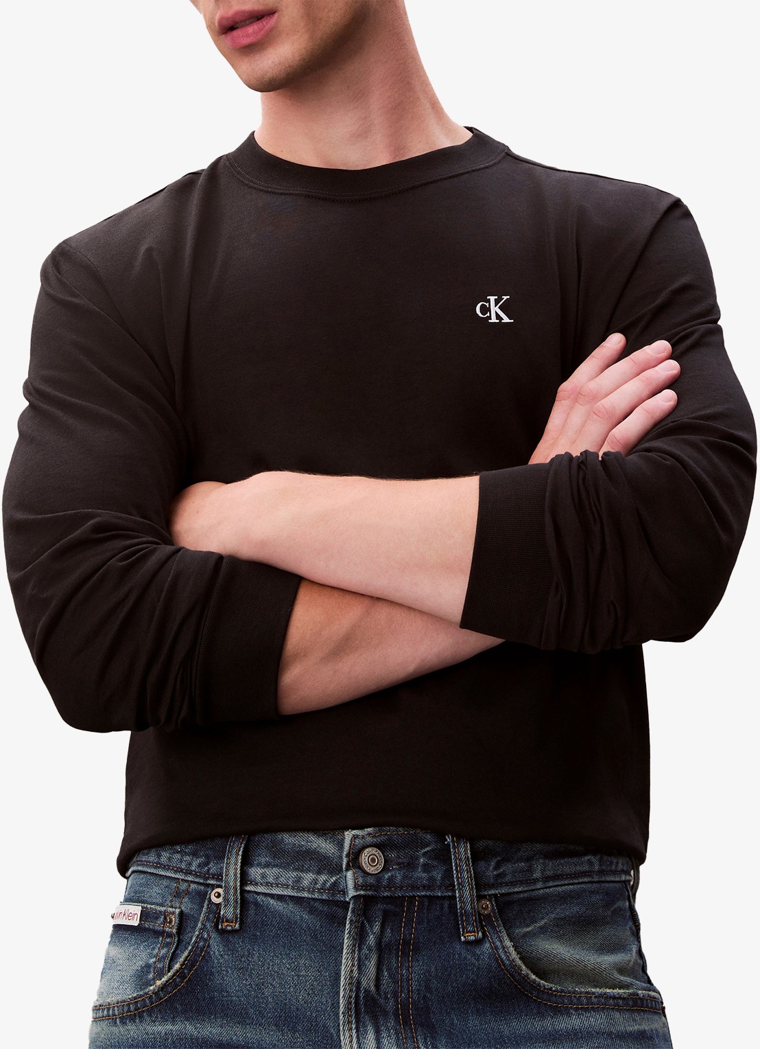 Calvin Klein Longsleeve met logo - detail 3 zwart