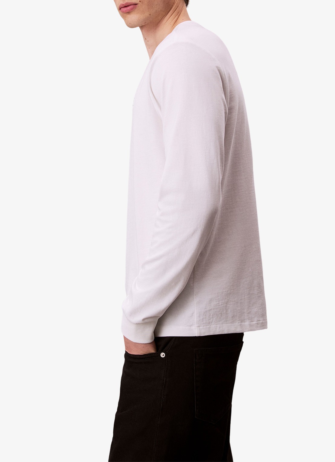Calvin Klein Longsleeve met logo - detail 4 wit