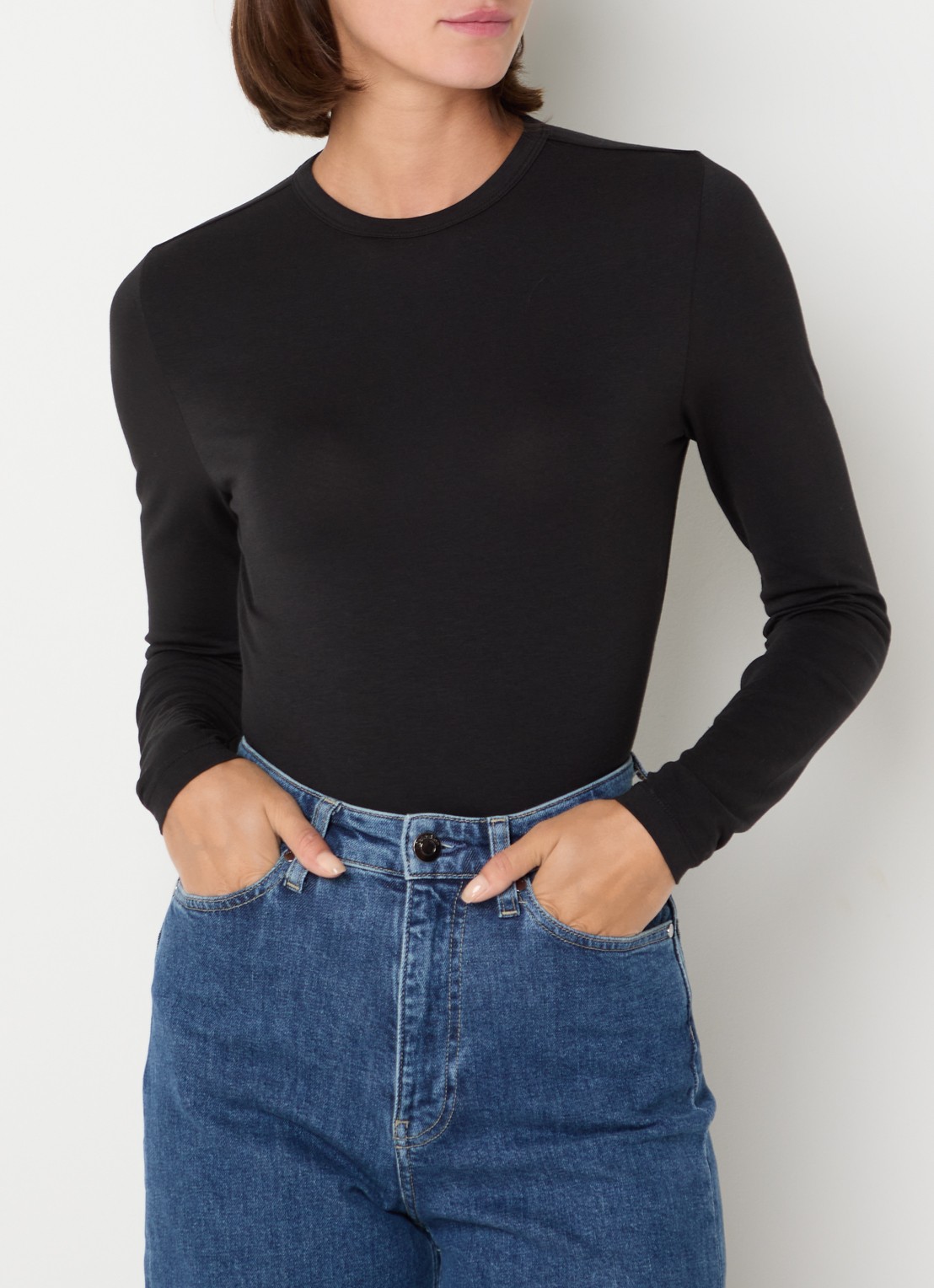 Calvin Klein Longsleeve met stretch - detail zwart