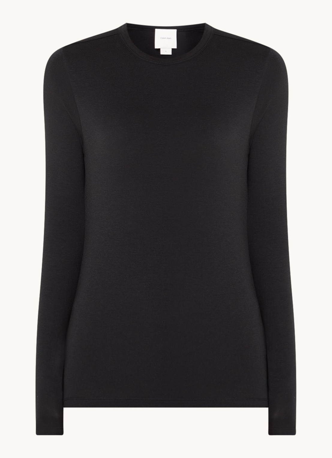 Calvin Klein Longsleeve met stretch - voorkant 2 zwart