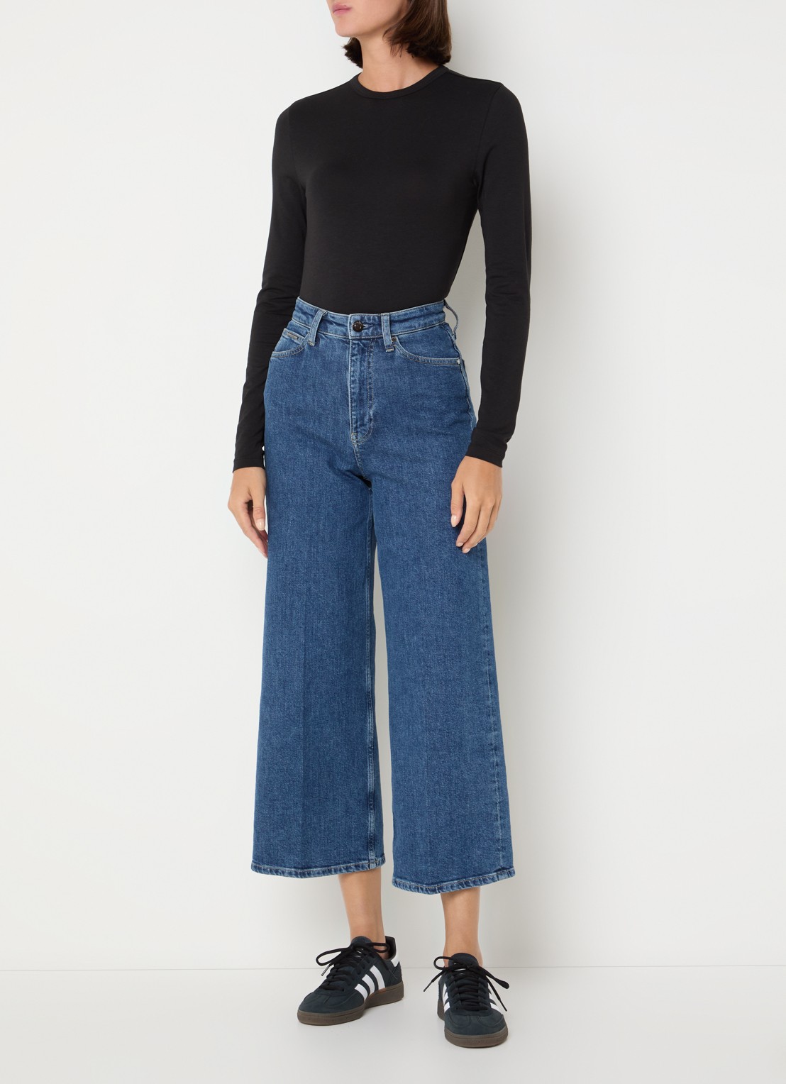 Calvin Klein Longsleeve met stretch - voorkant 3 zwart