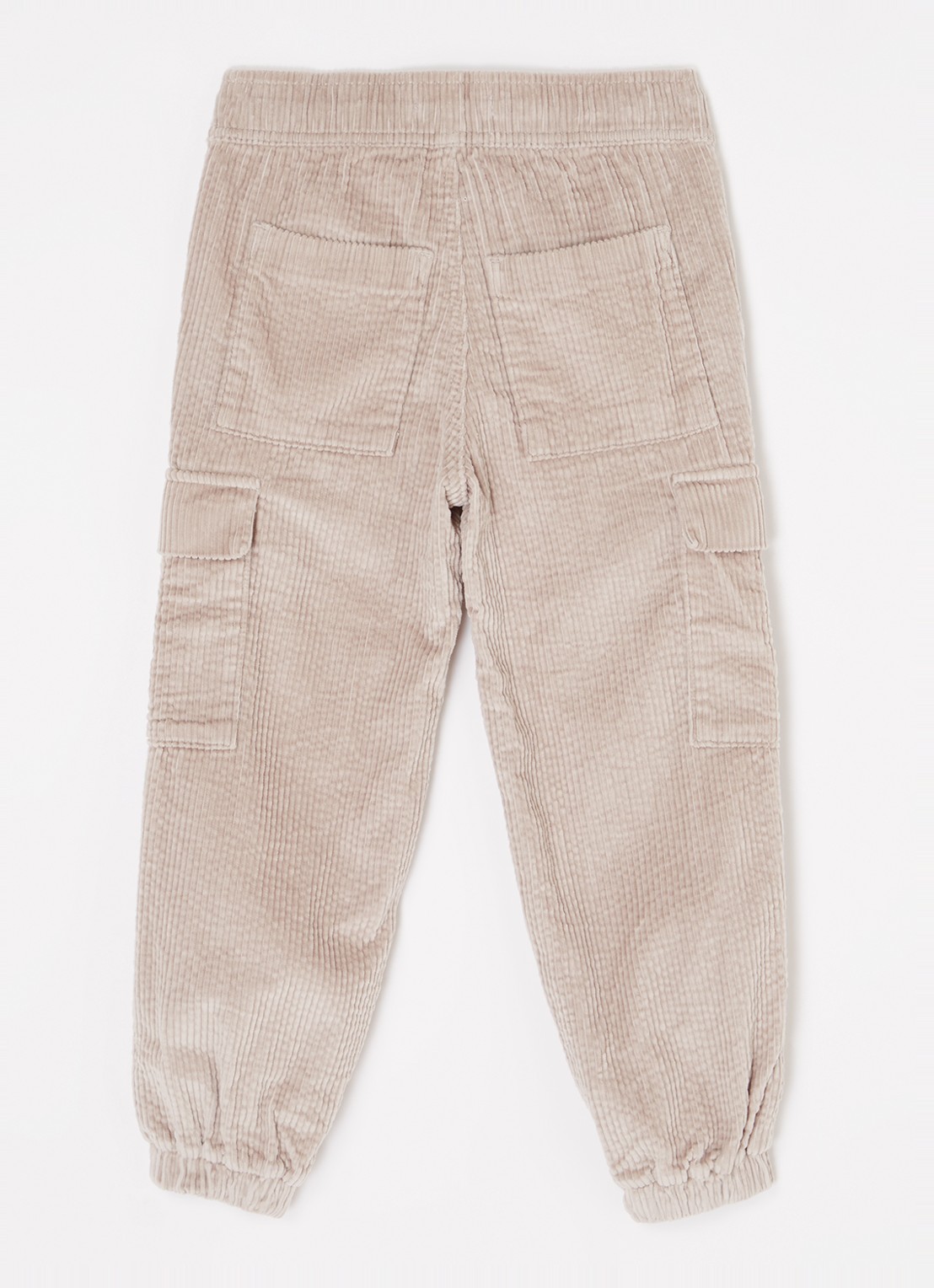 Calvin Klein Loose fit cargobroek van corduroy met logo - voorkant 3 lichtgrijs