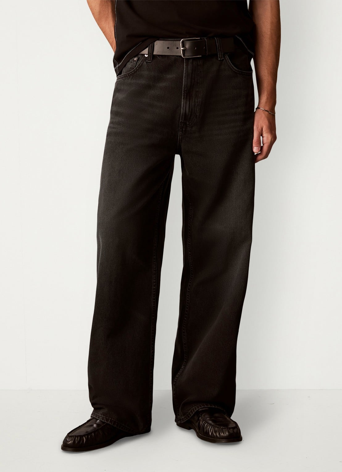 Calvin Klein Loose fit jeans met donkere wassing - detail indigo