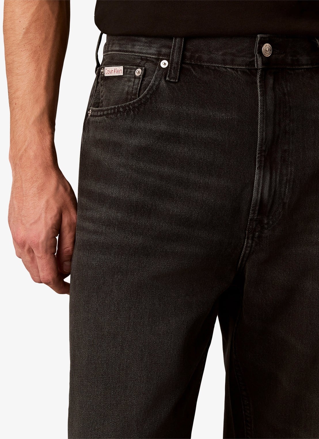 Calvin Klein Loose fit jeans met donkere wassing - detail 2 indigo