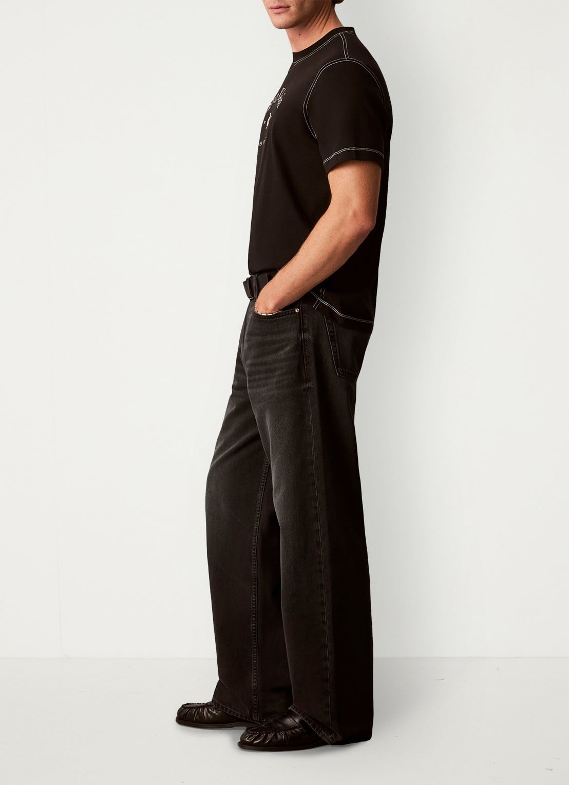 Calvin Klein Loose fit jeans met donkere wassing - detail 4 indigo