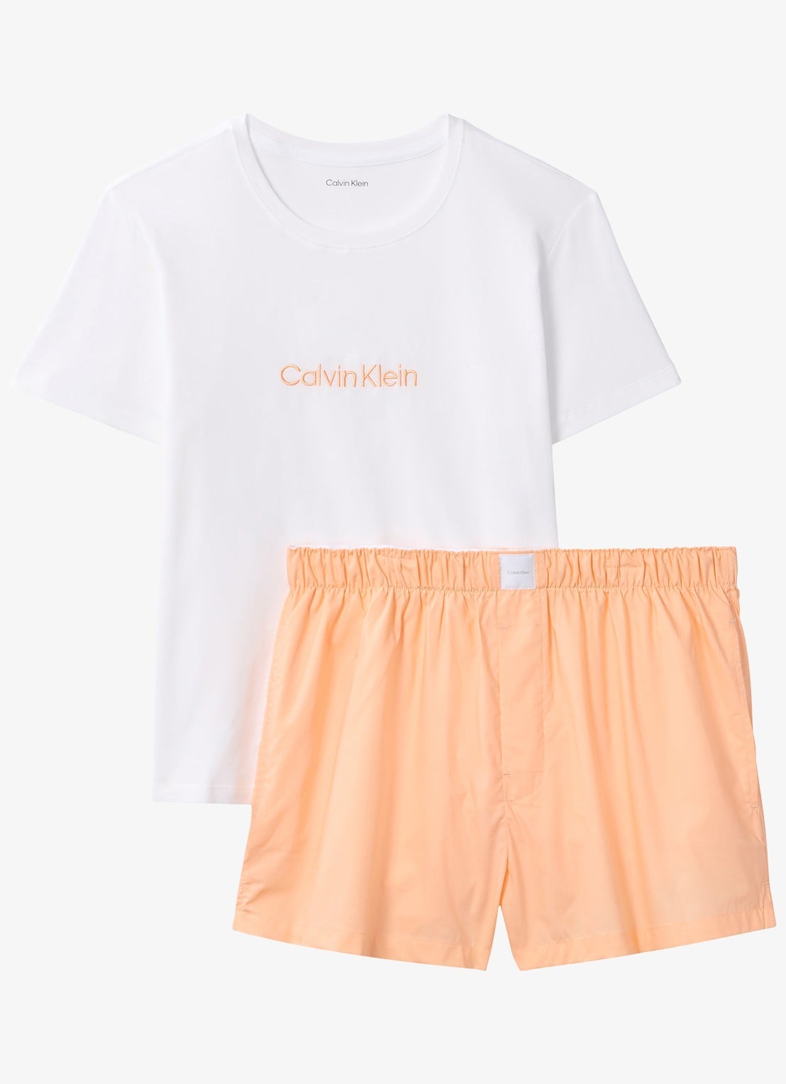 Calvin Klein Lounge pyjamaset met logo - voorkant wit