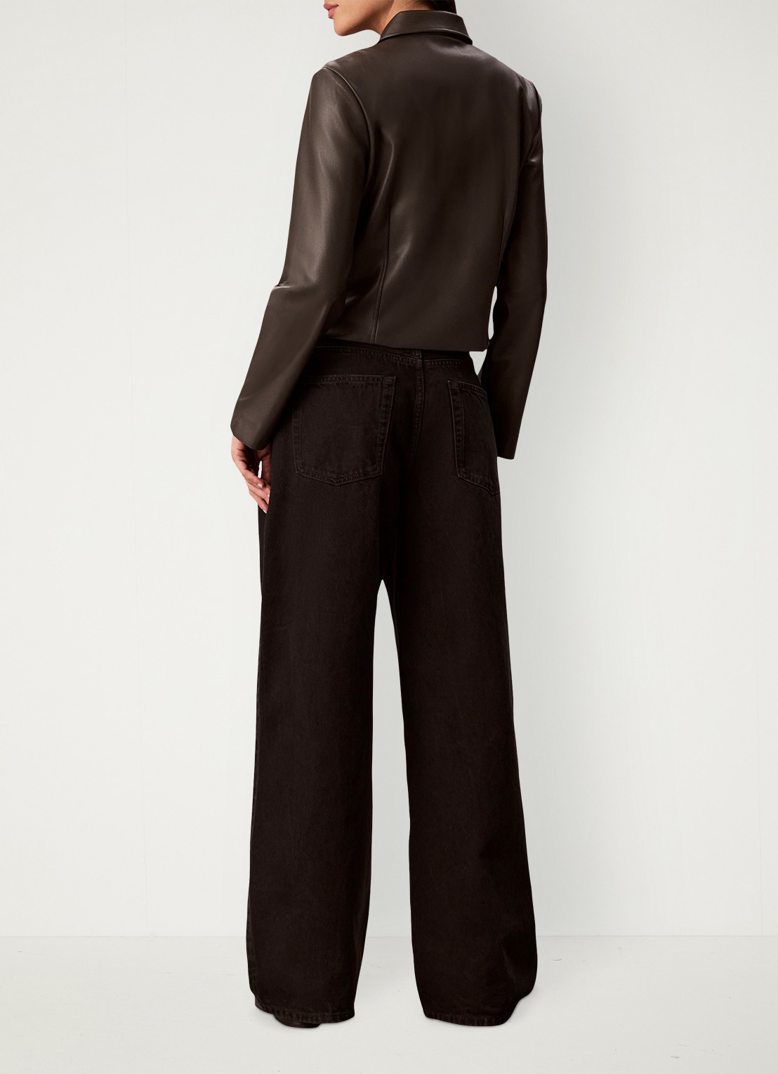 Calvin Klein Low waist loose fit jeans met donkere wassing - achterkant zwart