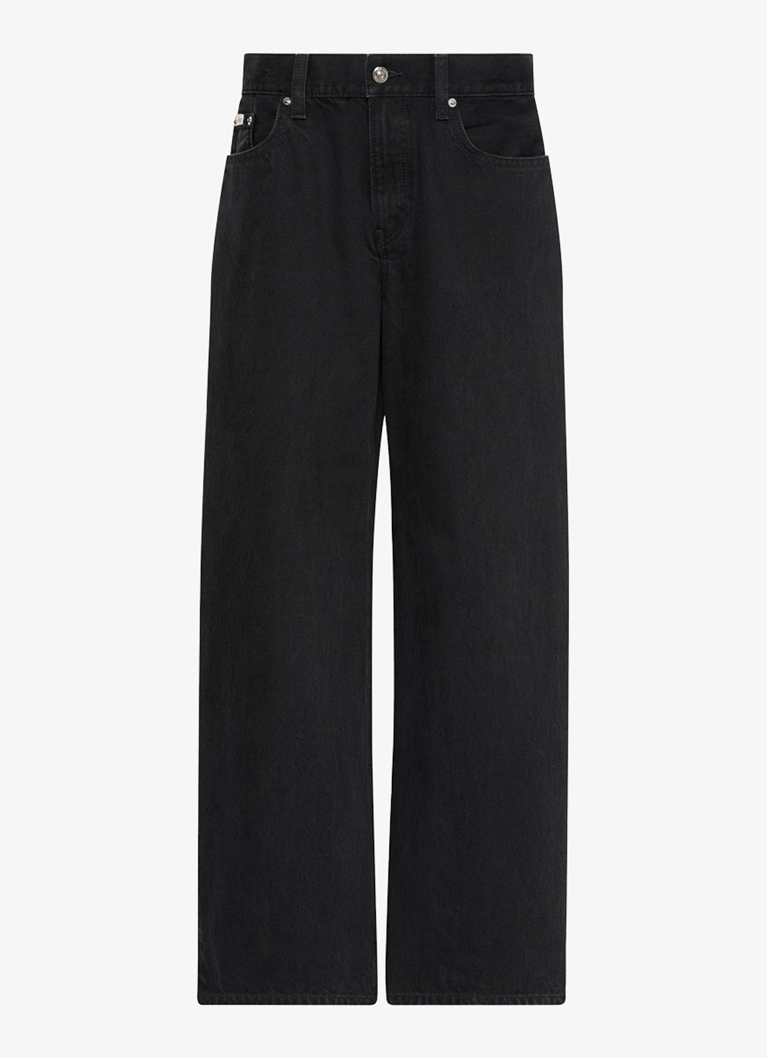 Calvin Klein Low waist loose fit jeans met donkere wassing - voorkant 2 zwart