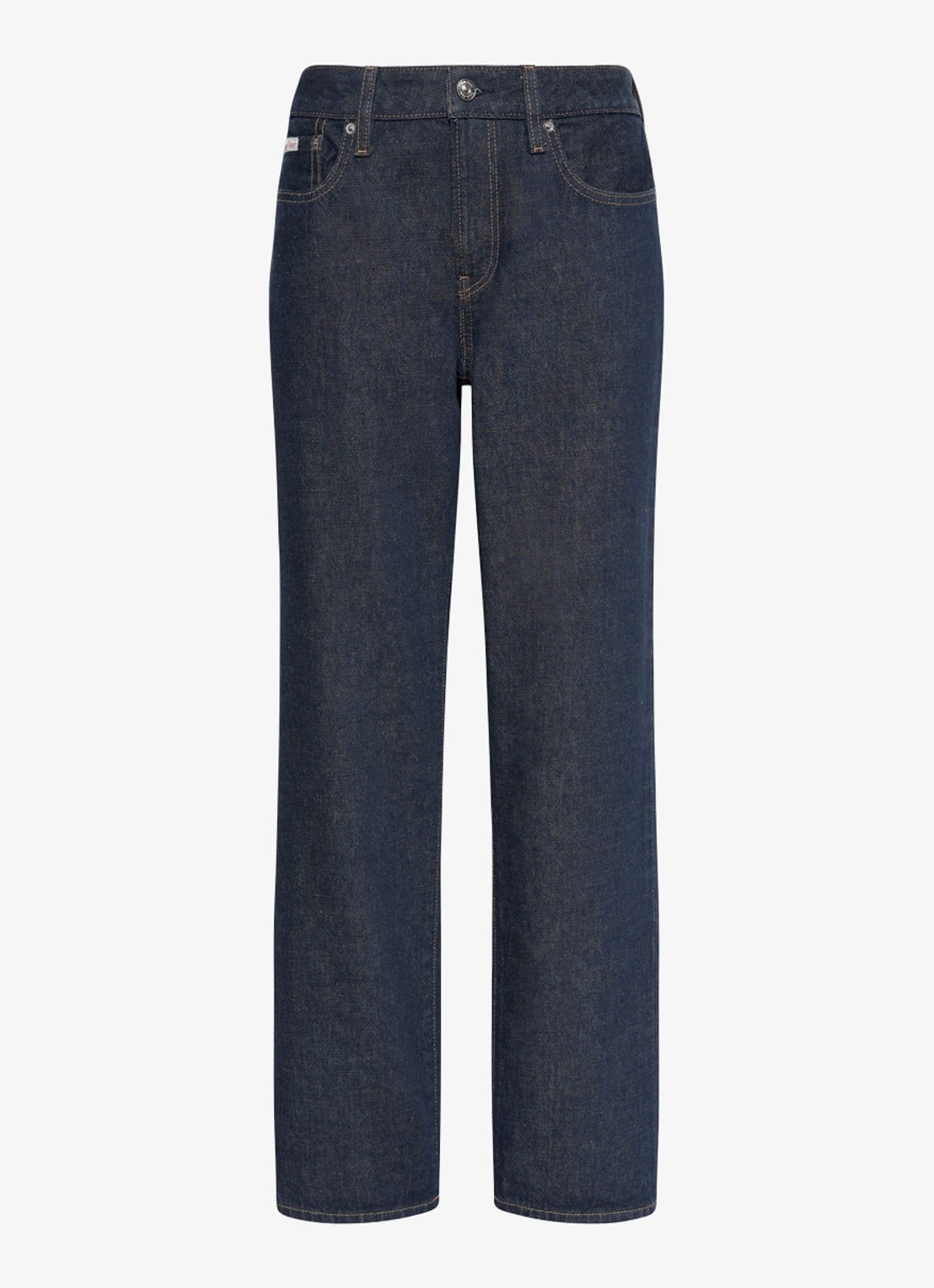 Calvin Klein Low waist straight leg jeans met steekzakken - voorkant donkerblauw