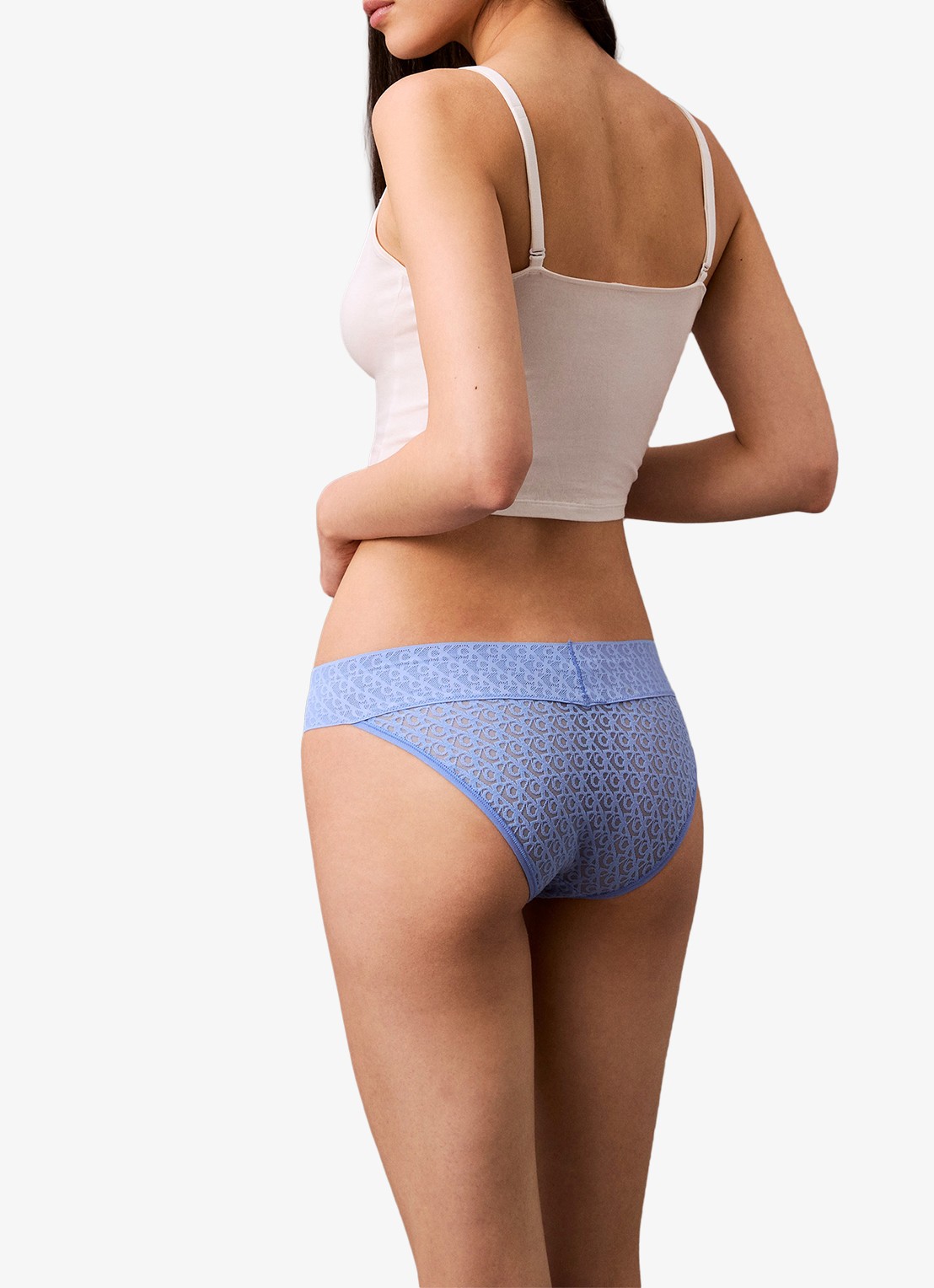 Calvin Klein Low waisted hipster met details van kant - achterkant wit
