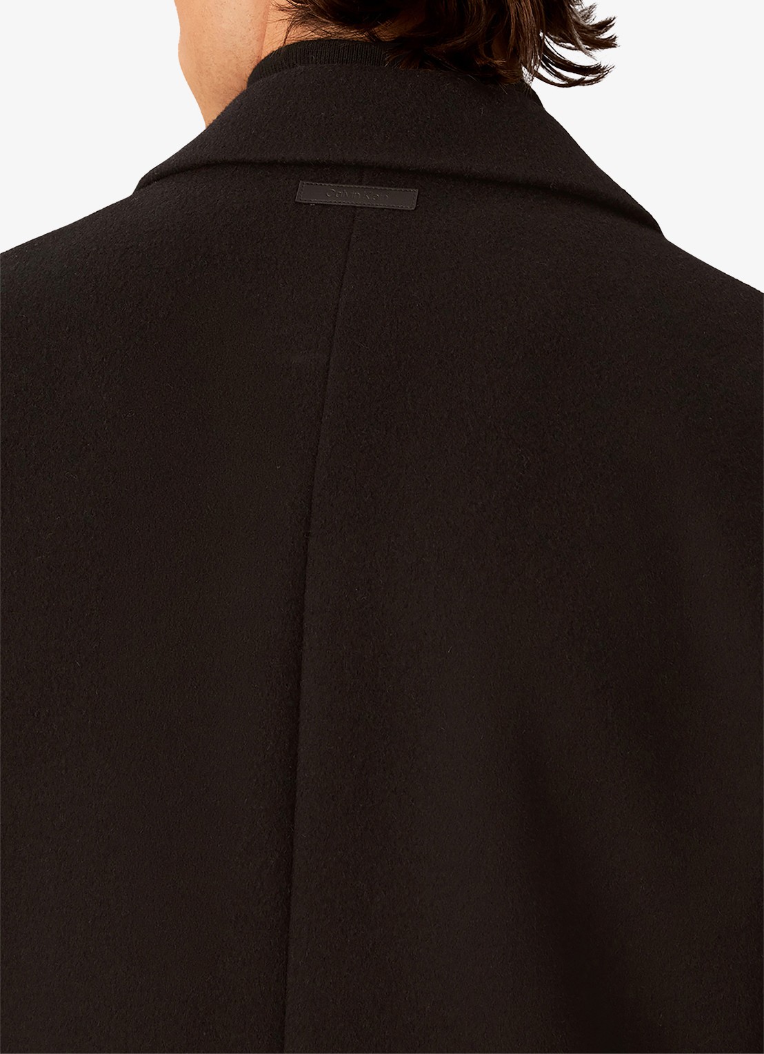 Calvin Klein Mantel in wolblend met steekzakken - detail 4 zwart