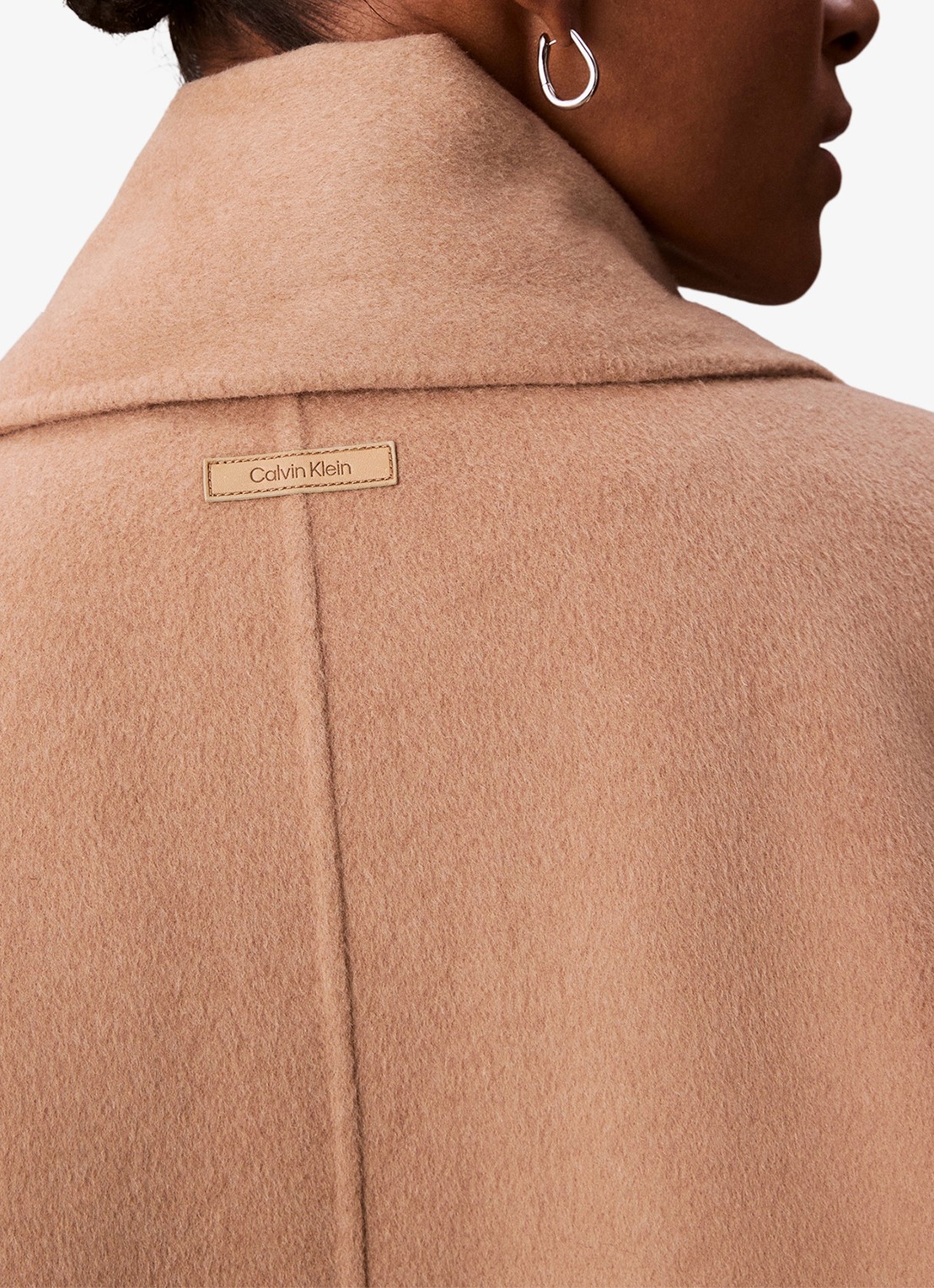 Calvin Klein Mantel met sjaalkraag - achterkant 6 camel