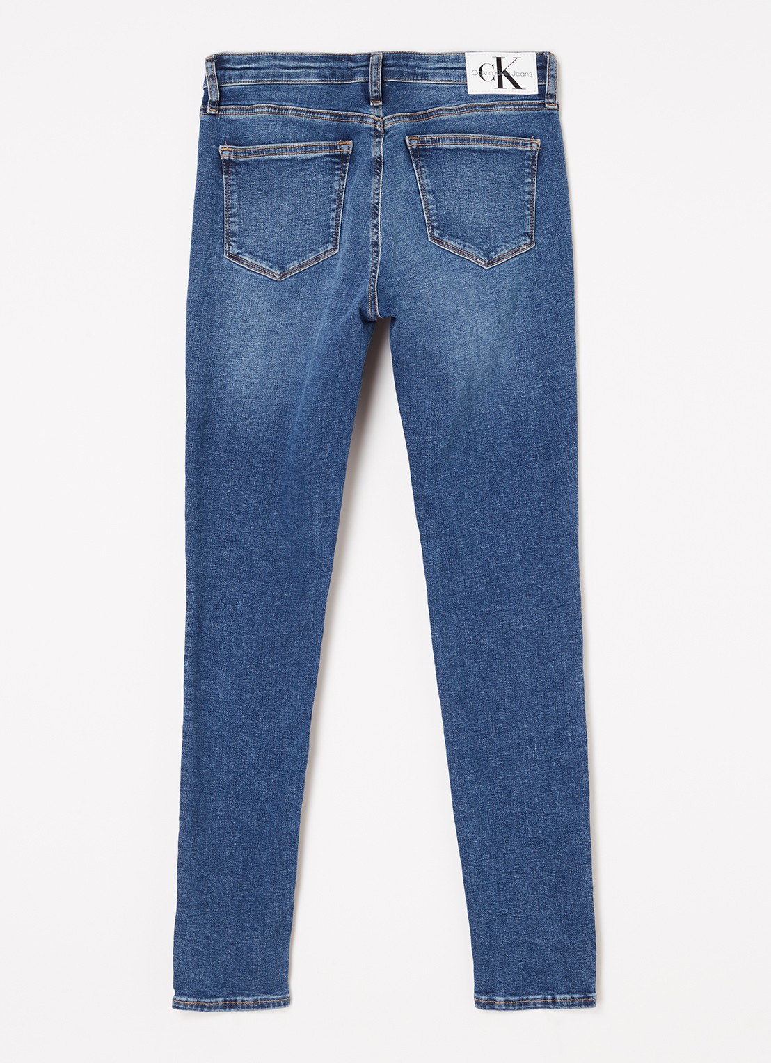 Calvin Klein Mid waist skinny jeans met medium wassing - voorkant 2 indigo