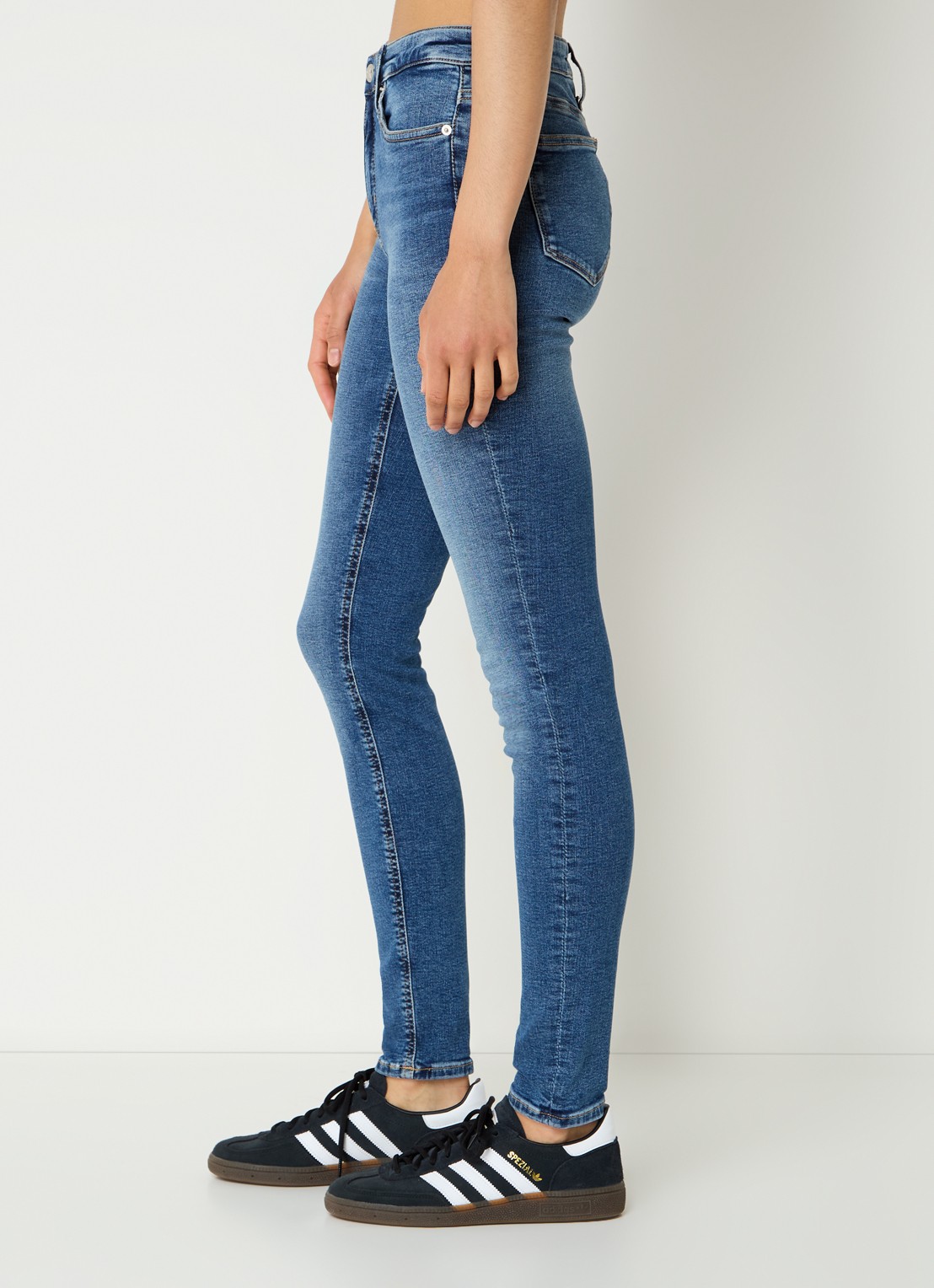 Calvin Klein Mid waist skinny jeans met medium wassing - detail 7 indigo