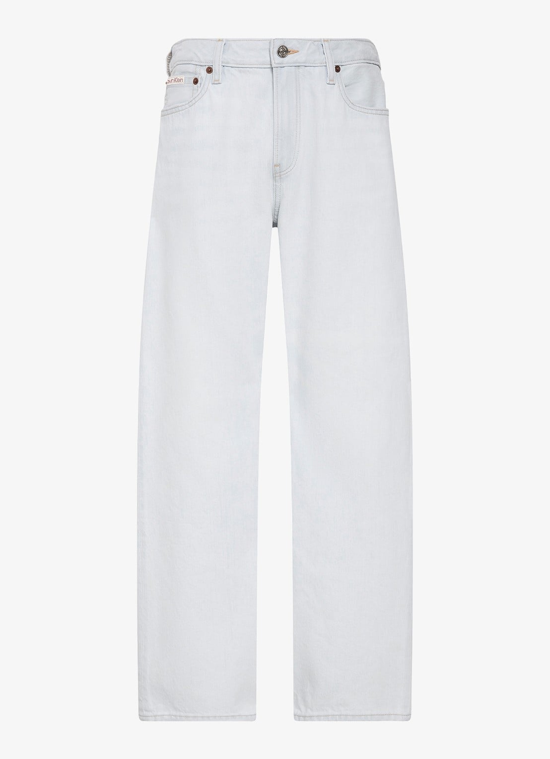 Calvin Klein Mid waist straight fit jeans met lichte wassing - voorkant denim