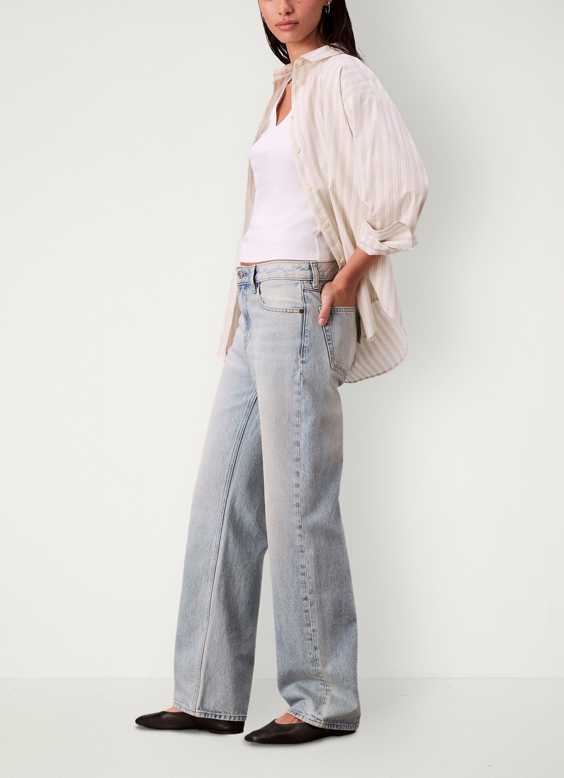 Calvin Klein Mid waist straight fit mom jeans met logo - detail 4 denim