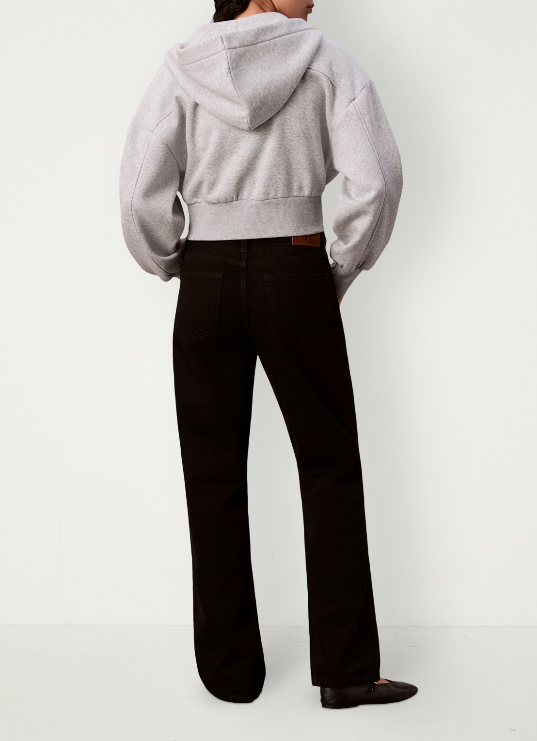 Calvin Klein Mid waist straight leg jeans met steekzakken - achterkant 3 zwart