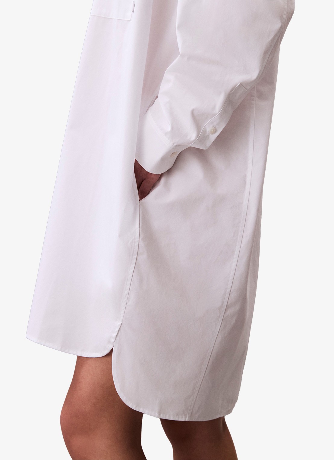 Calvin Klein Midi blousejurk met steekzakken - detail 5 gebroken wit