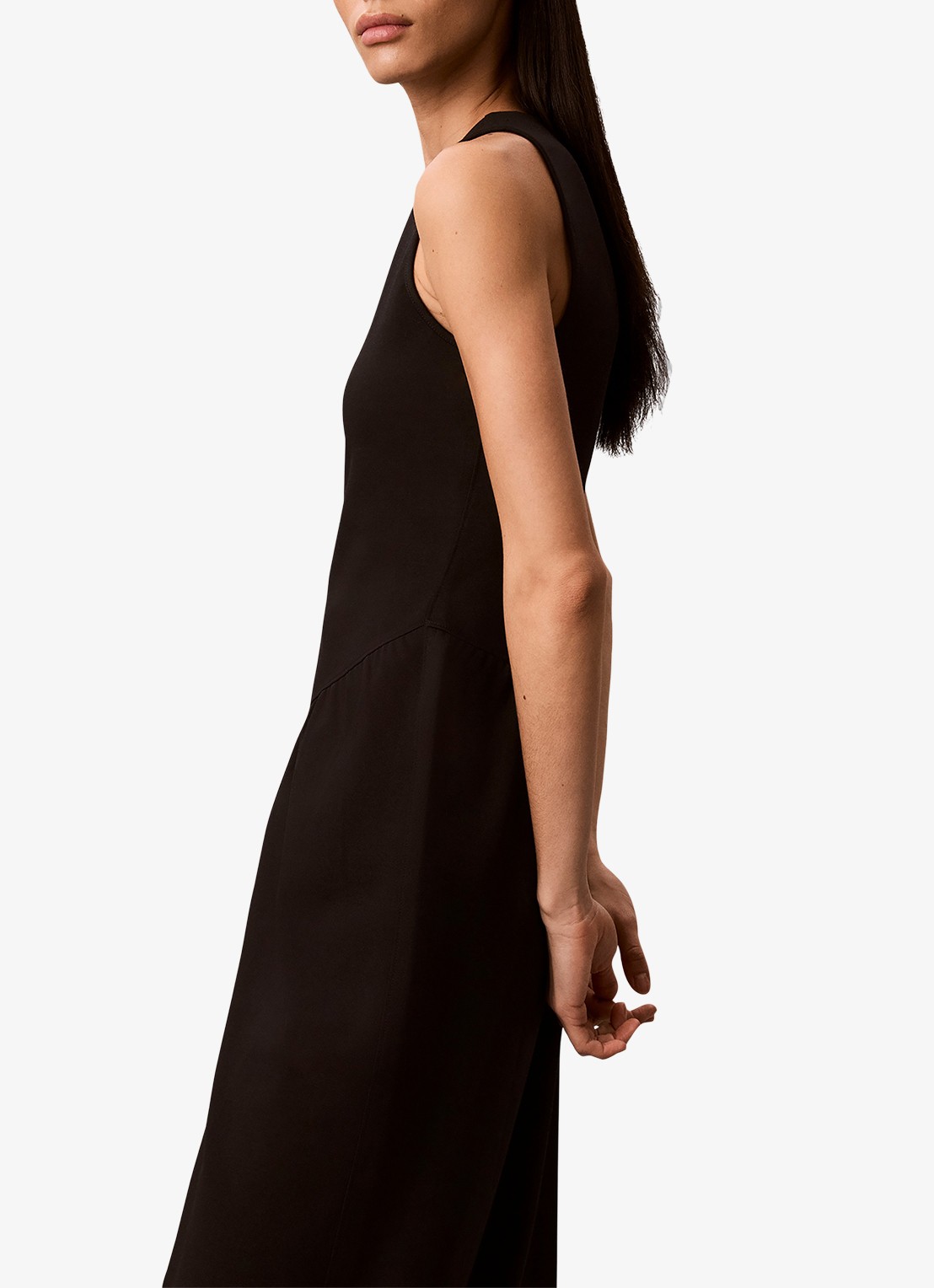 Calvin Klein Midi jurk met plooien - detail 4 zwart