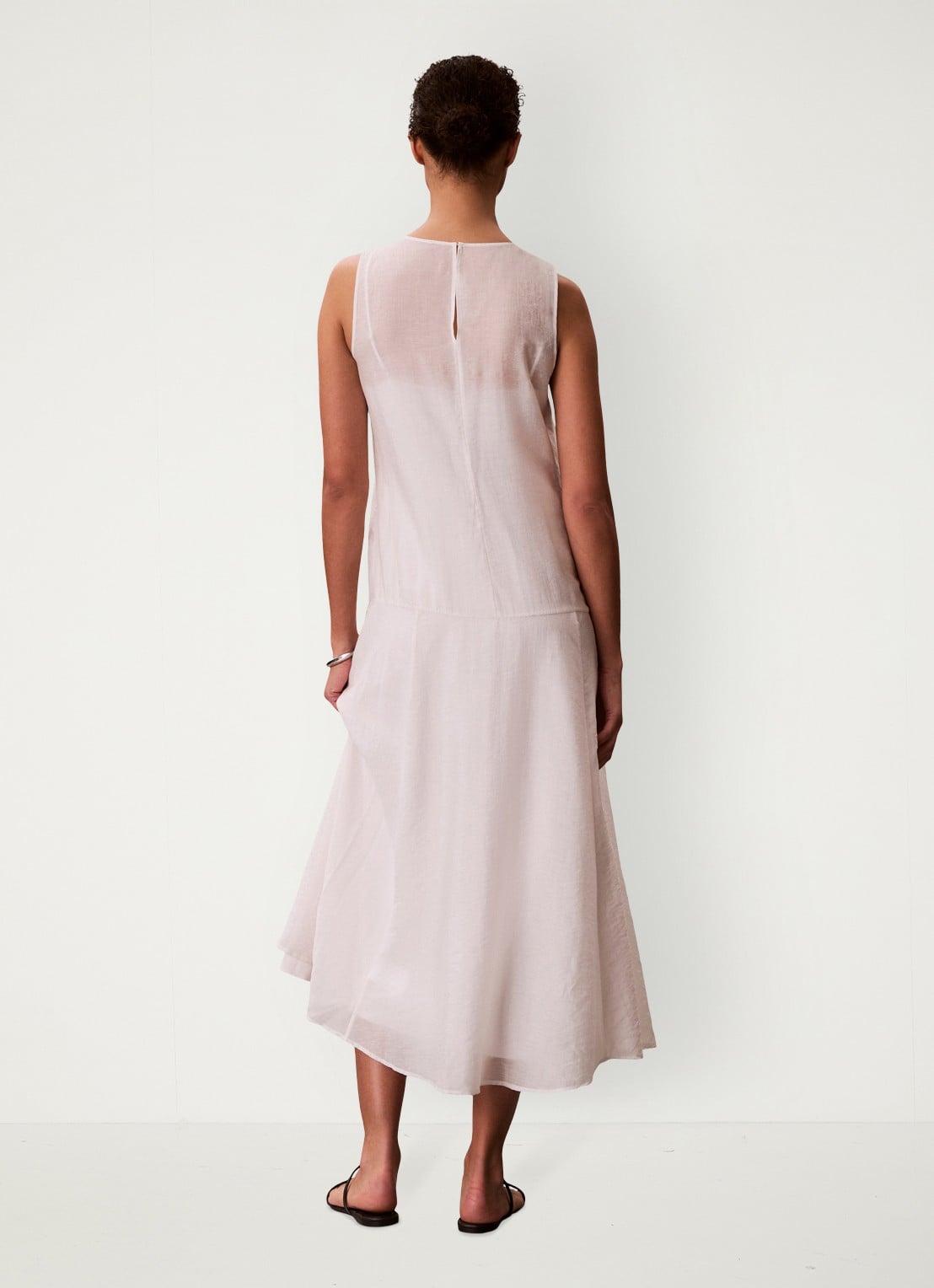 Calvin Klein Midi jurk met ronde hals - achterkant 5 oudroze