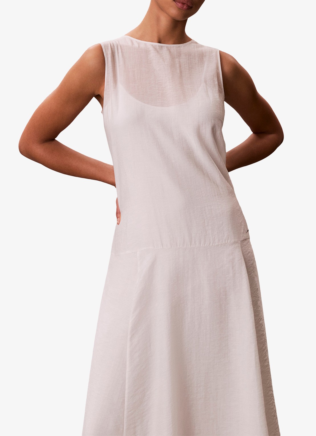 Calvin Klein Midi jurk met ronde hals - detail 2 oudroze