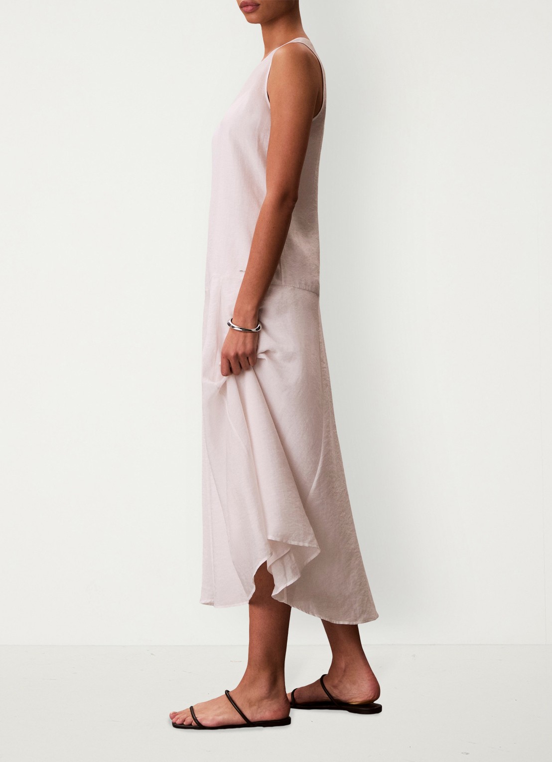 Calvin Klein Midi jurk met ronde hals - detail 4 oudroze