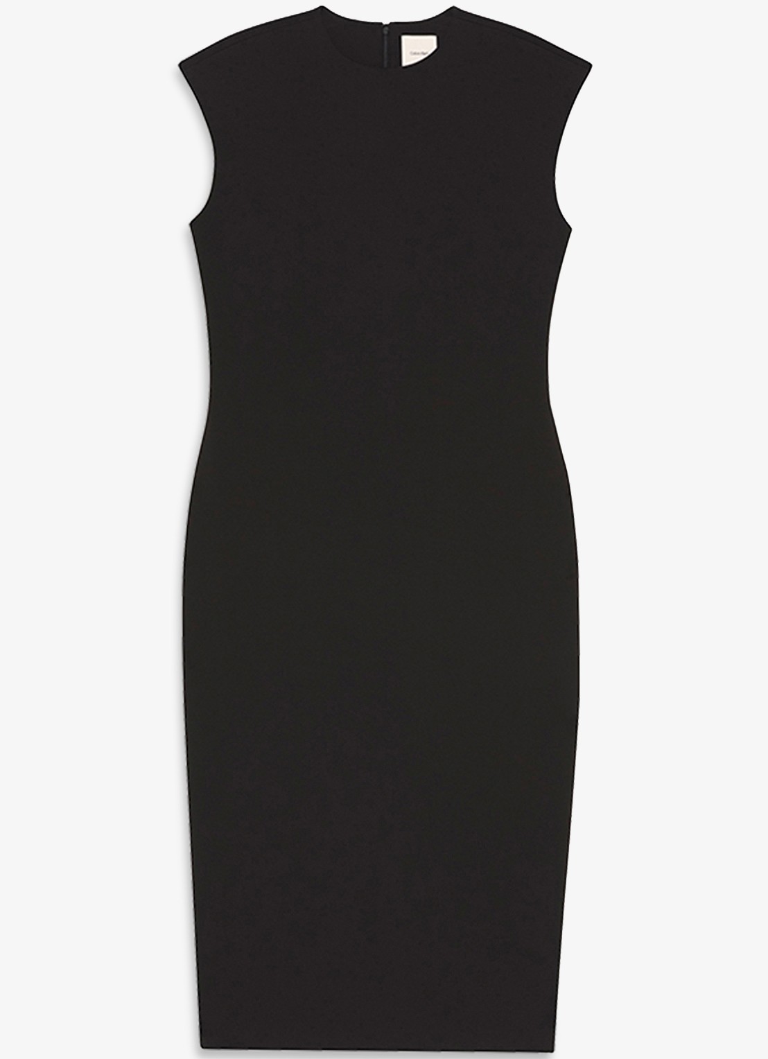 Calvin Klein Midi kokerjurk met ronde hals - voorkant 5 zwart
