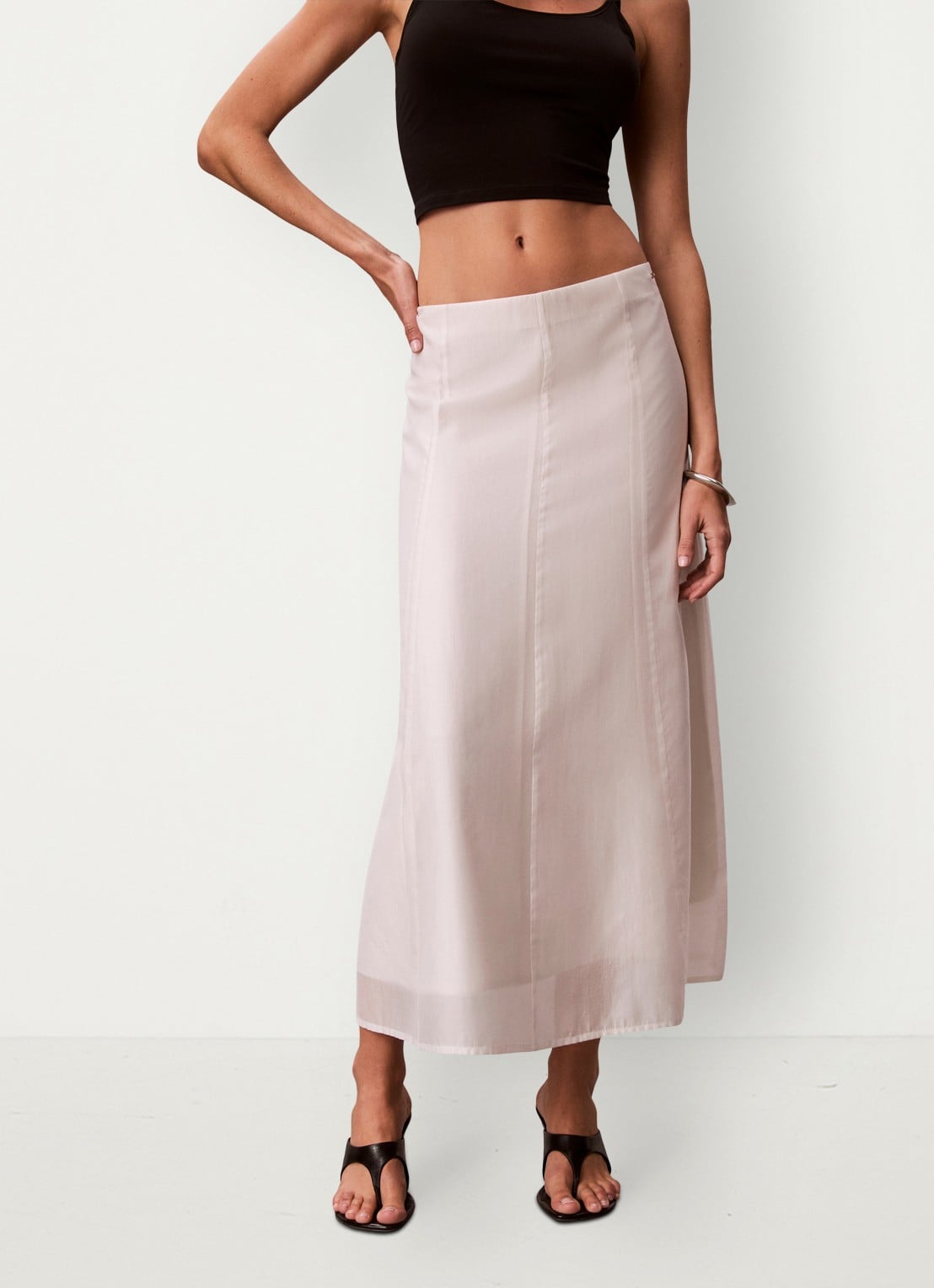 Calvin Klein Midi rok met blinde ritssluiting - detail 4 oudroze