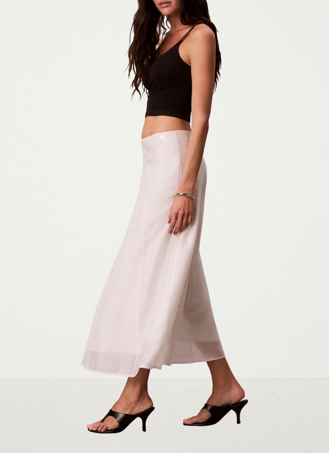 Calvin Klein Midi rok met blinde ritssluiting - detail 5 oudroze