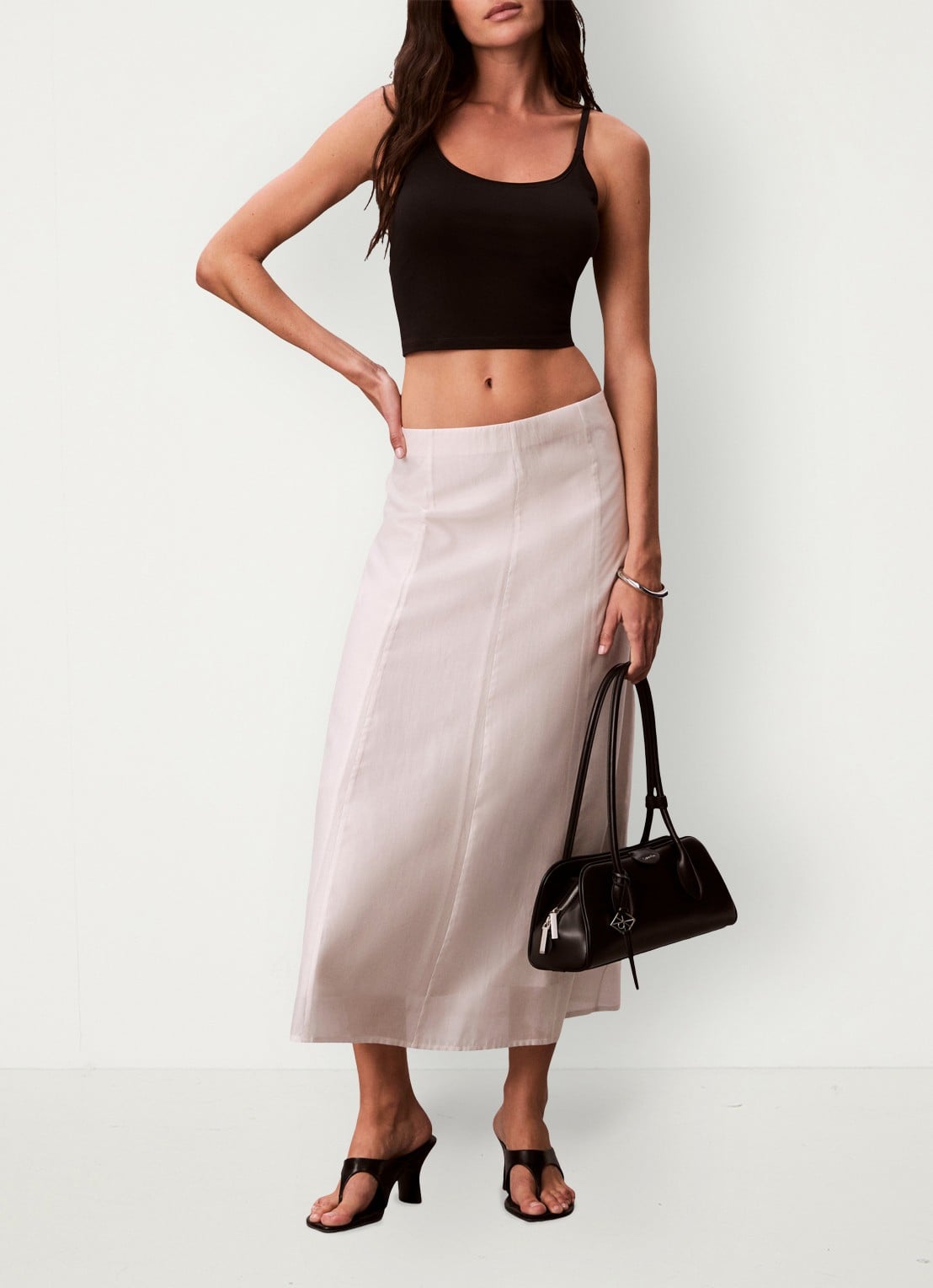 Calvin Klein Midi rok met blinde ritssluiting - detail 6 oudroze