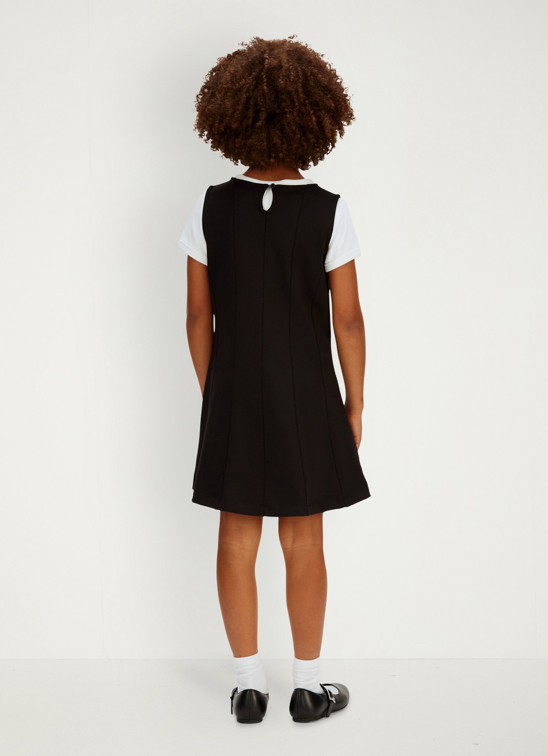 Calvin Klein Mini A-lijn jurk met ronde hals - achterkant 3 zwart