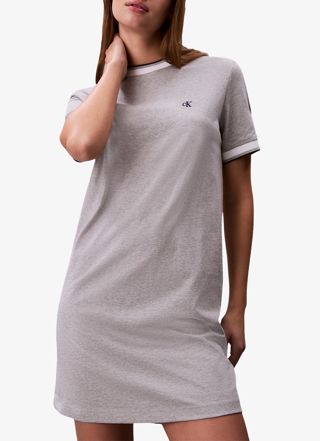 Calvin Klein Mini jurk met logo - detail 2 grijs