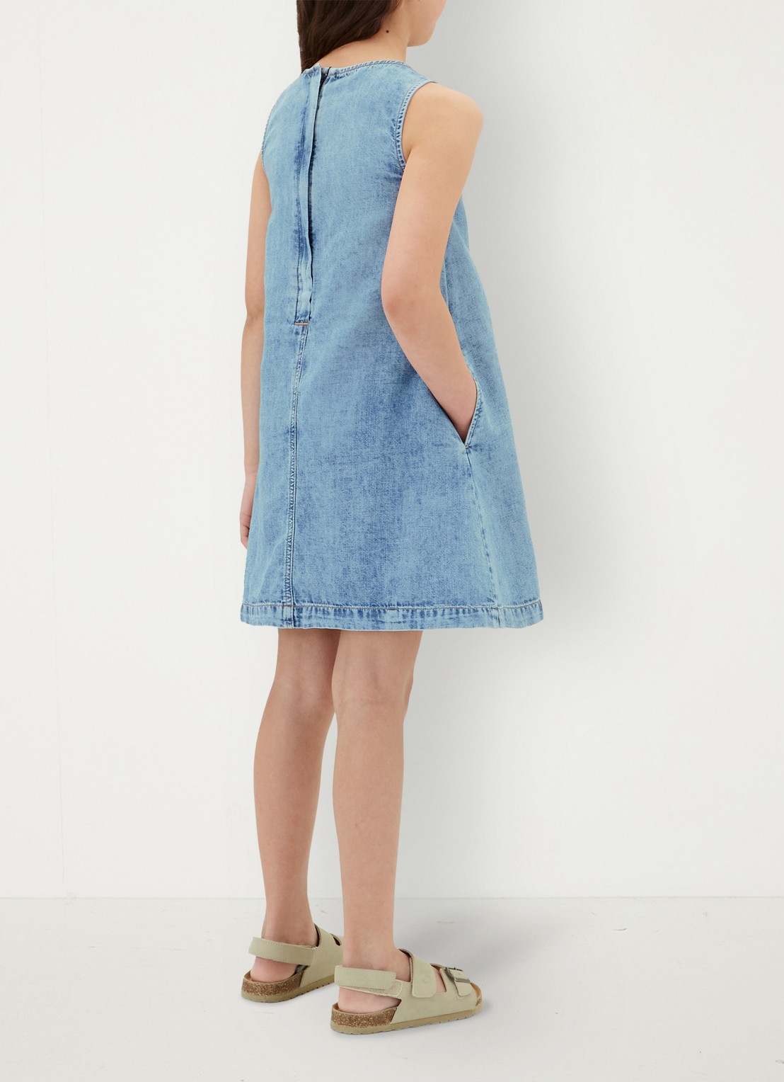 Calvin Klein Mini jurk met logoborduring - achterkant denim