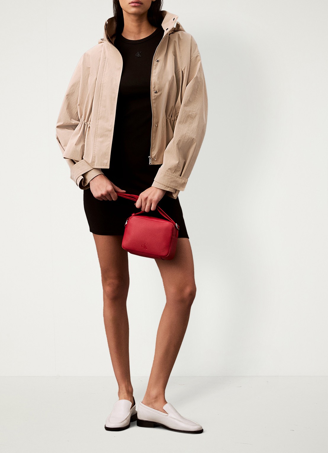 Calvin Klein Mini jurk met ribstructuur - detail 5 zwart