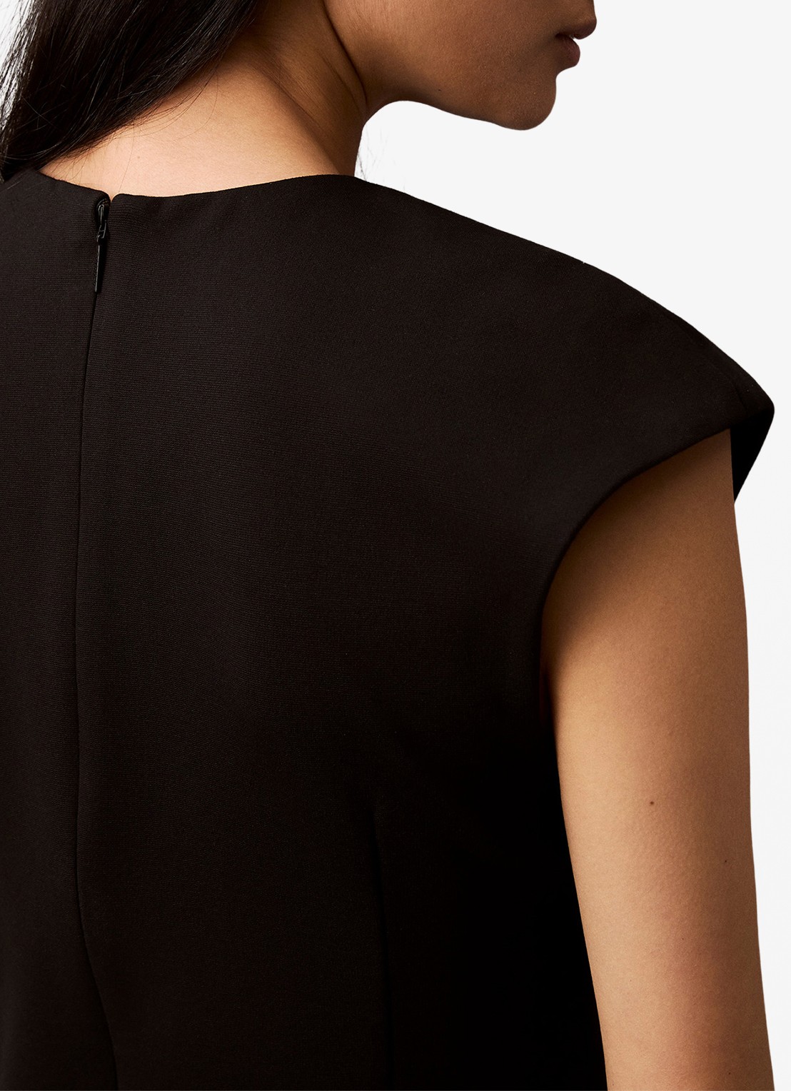 Calvin Klein Mini kokerjurk met ronde hals - detail 4 zwart