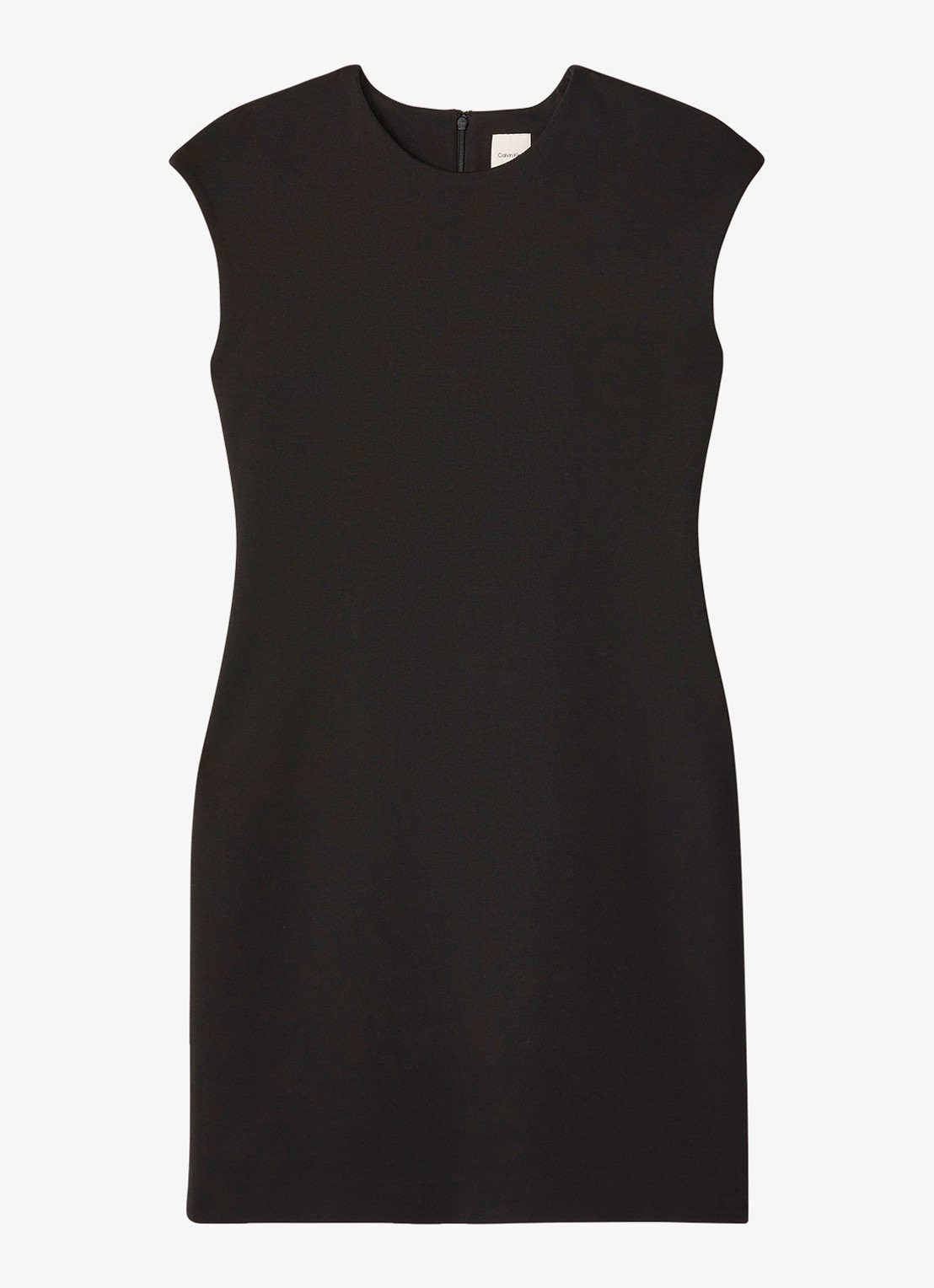Calvin Klein Mini kokerjurk met ronde hals - voorkant 6 zwart