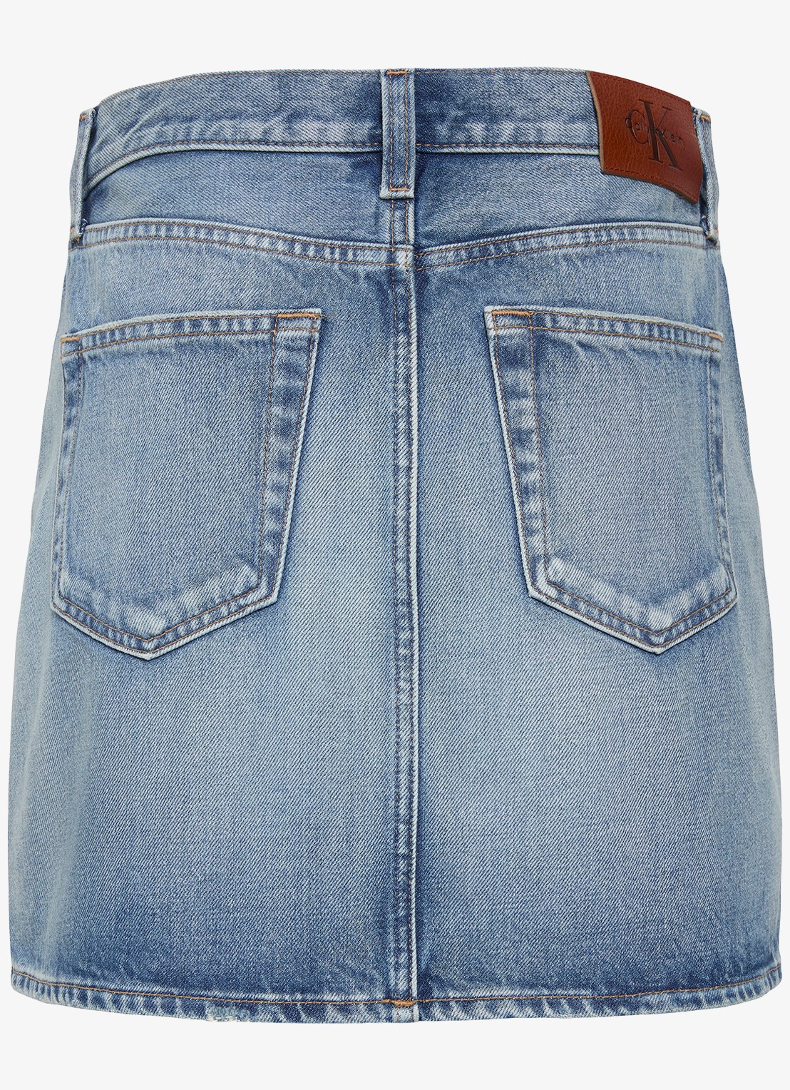 Calvin Klein Mini rok met medium wassing - achterkant 3 denim